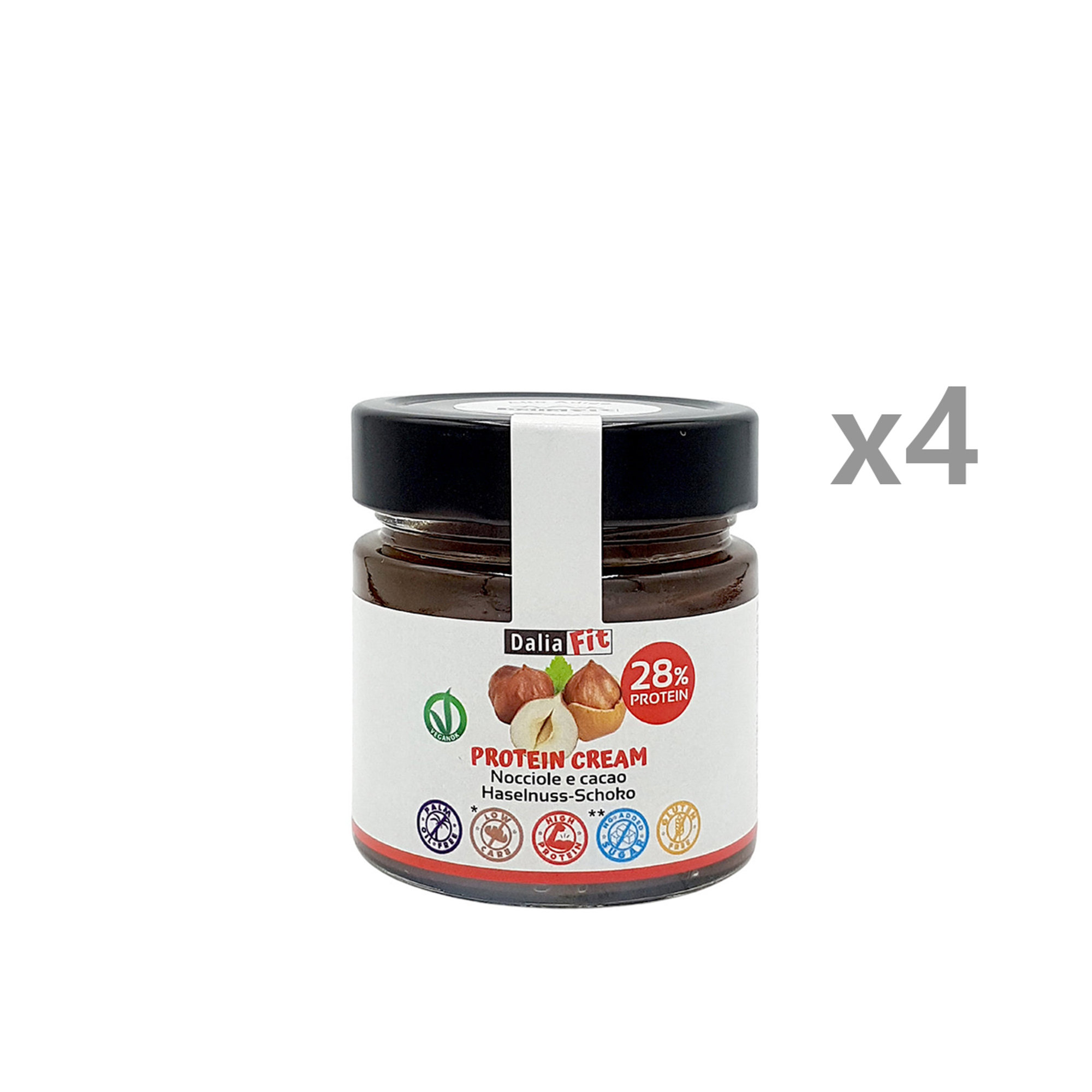 4 vasetti - Crema proteica Cacao e Nocciole 200 gr Zero Cal vista0
