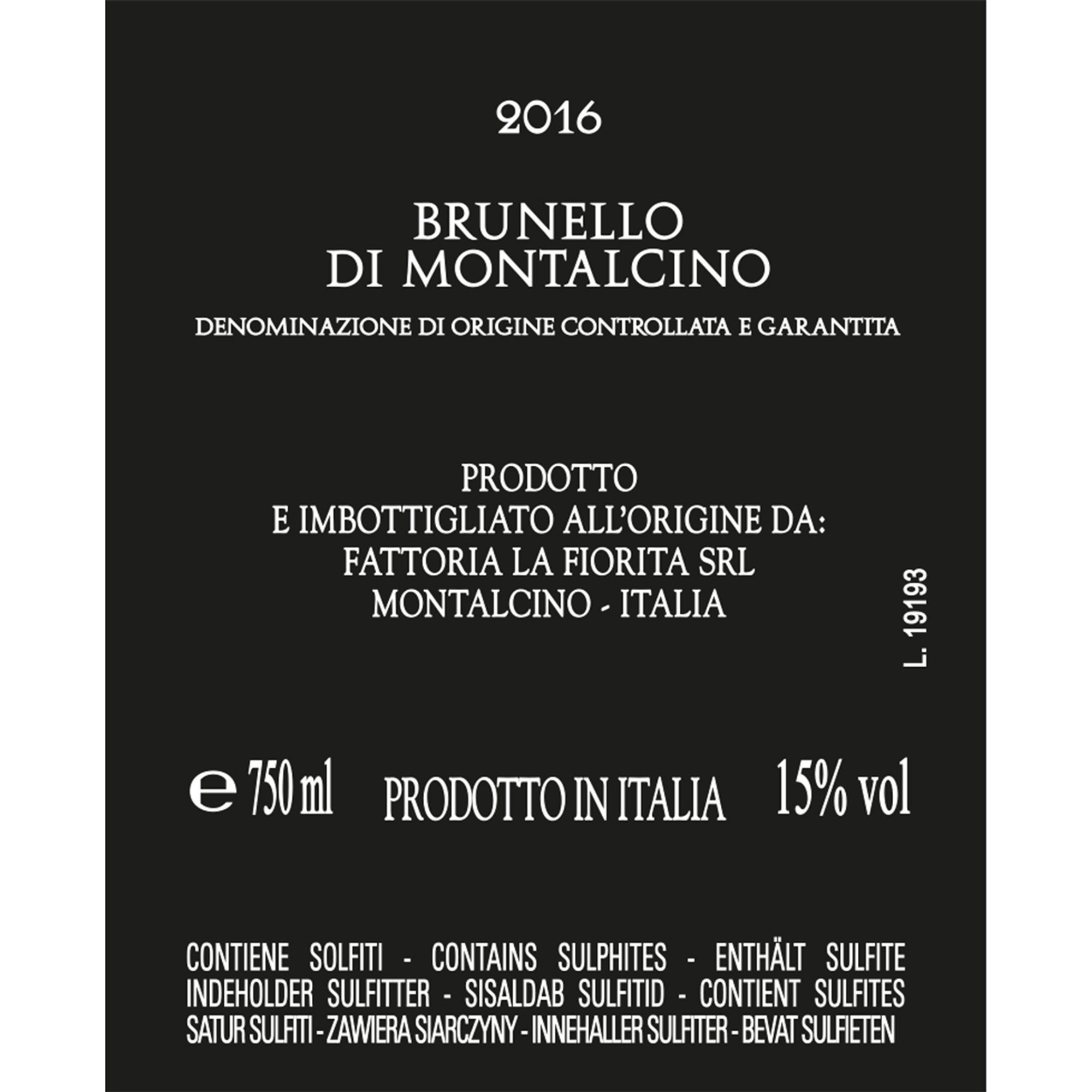 1 bottiglia - Brunello di Montalcino DOCG 2016 La Fiorita vista1