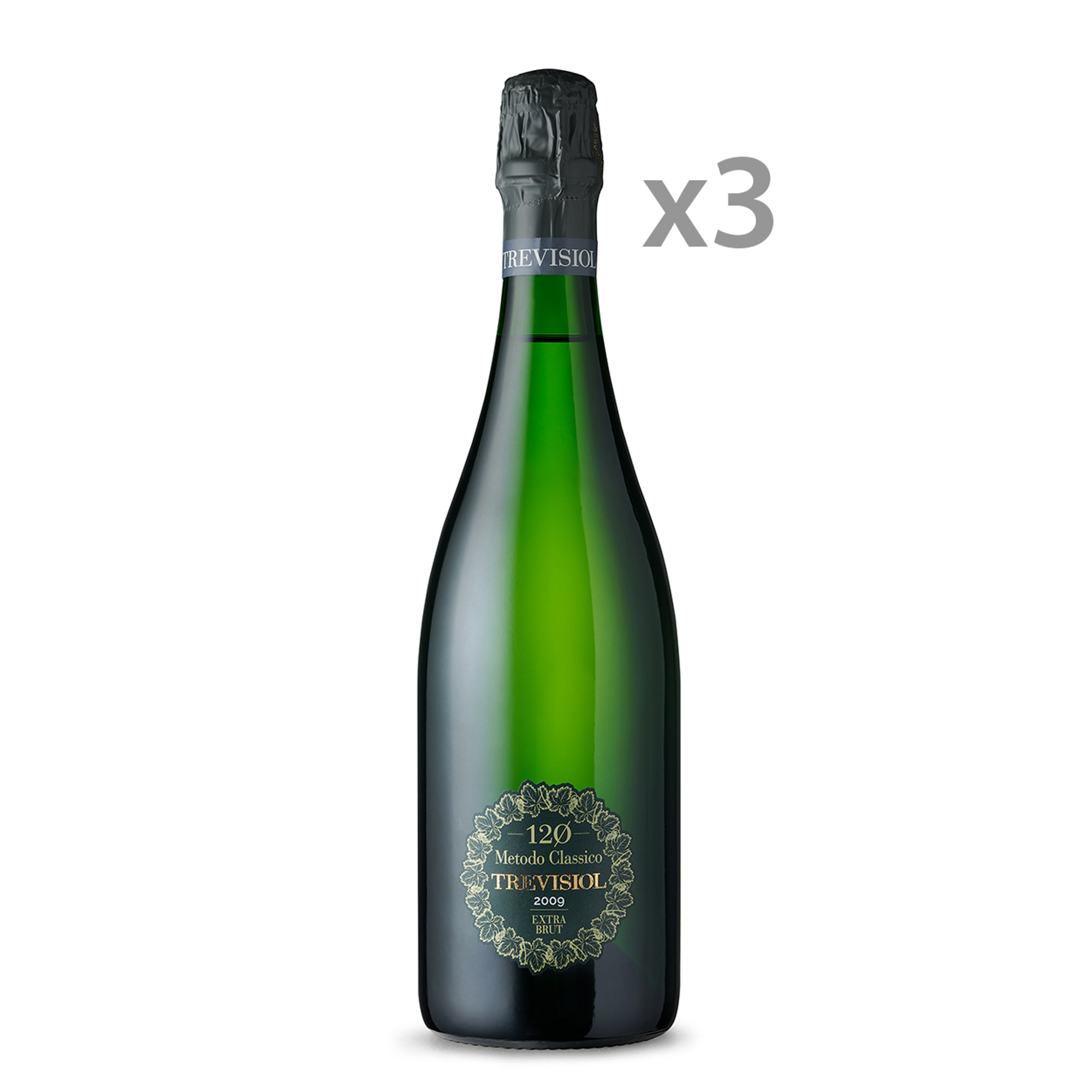 3 bottiglie - "120" Metodo Classico Extra Brut 2009 Trevisiol vista0