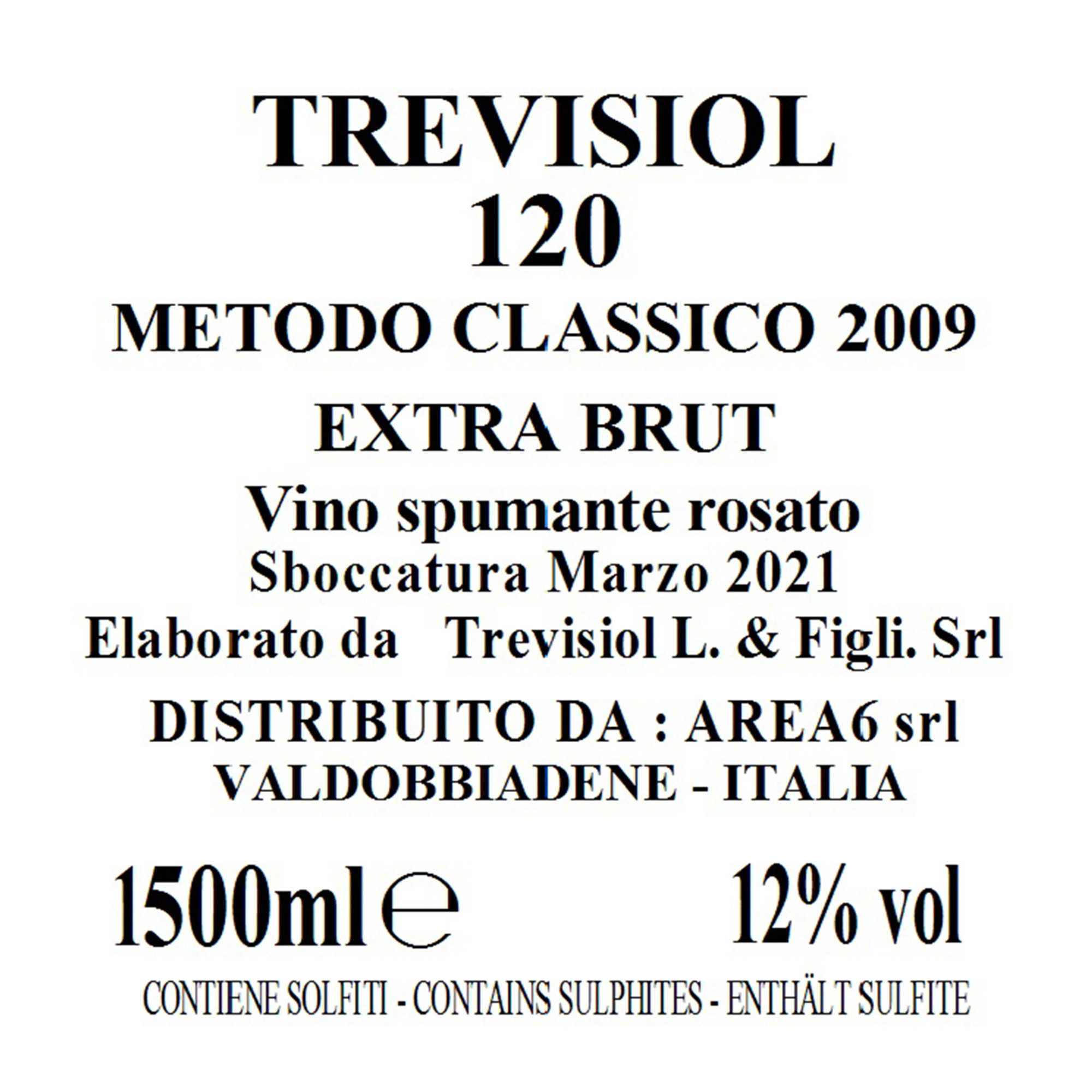 1 bottle Magnum - “120" Classic Method Rose` Extra Brut 2009 Trevisiol vista1