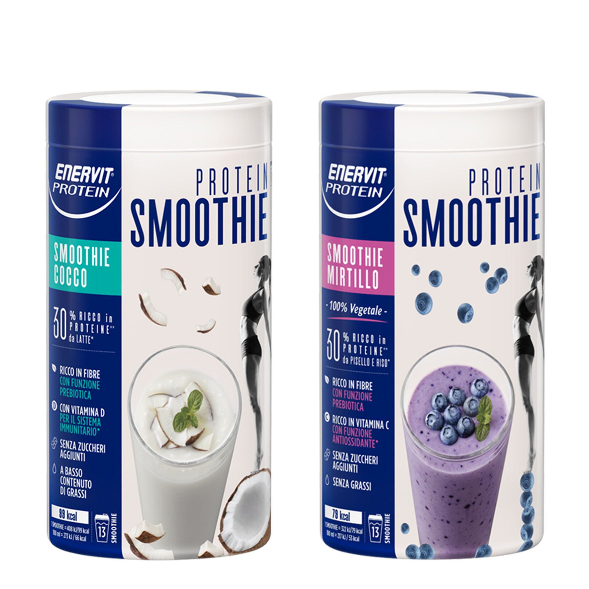 2 confezioni miste da 520 gr: Smoothie cocco - Smoothie mirtillo Enervit vista0