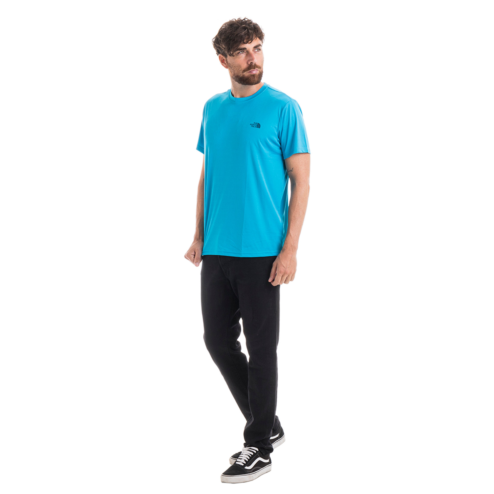 T-shirt a girocollo turchese The North Face vista2