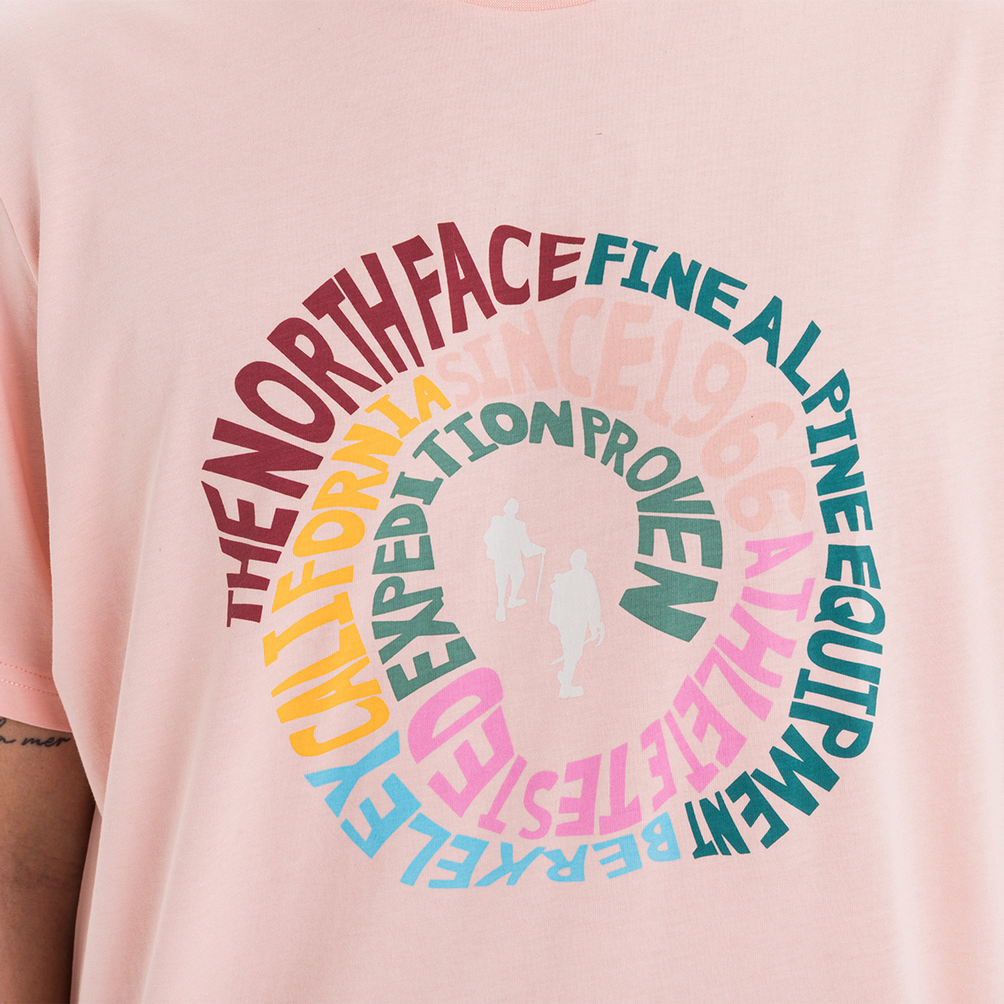 T-shirt con maxi stampa rosa The North Face vista1