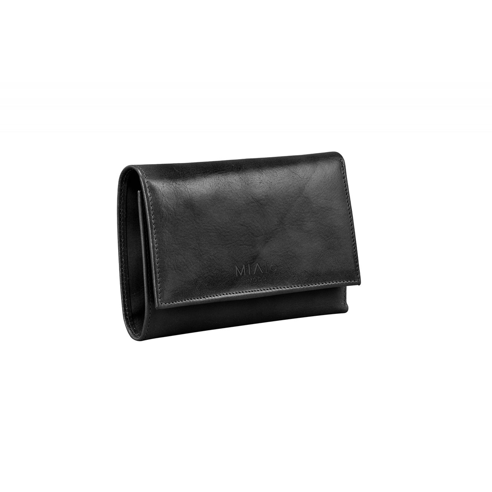 Portafoglio in pelle con tasche interne e zip nero MIA16 VENEZIA vista0