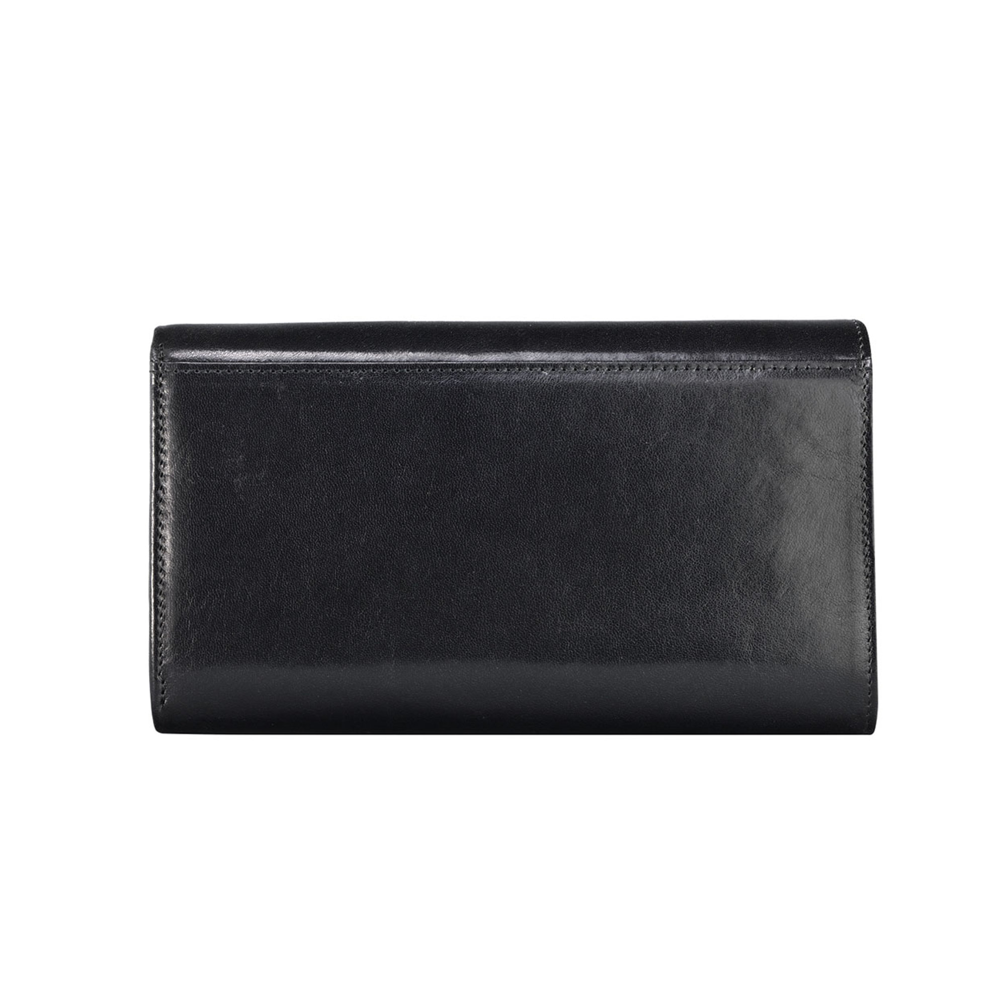 Portafoglio in pelle con tasche interne e porta carte nero con finiture silver MIA16 VENEZIA vista2