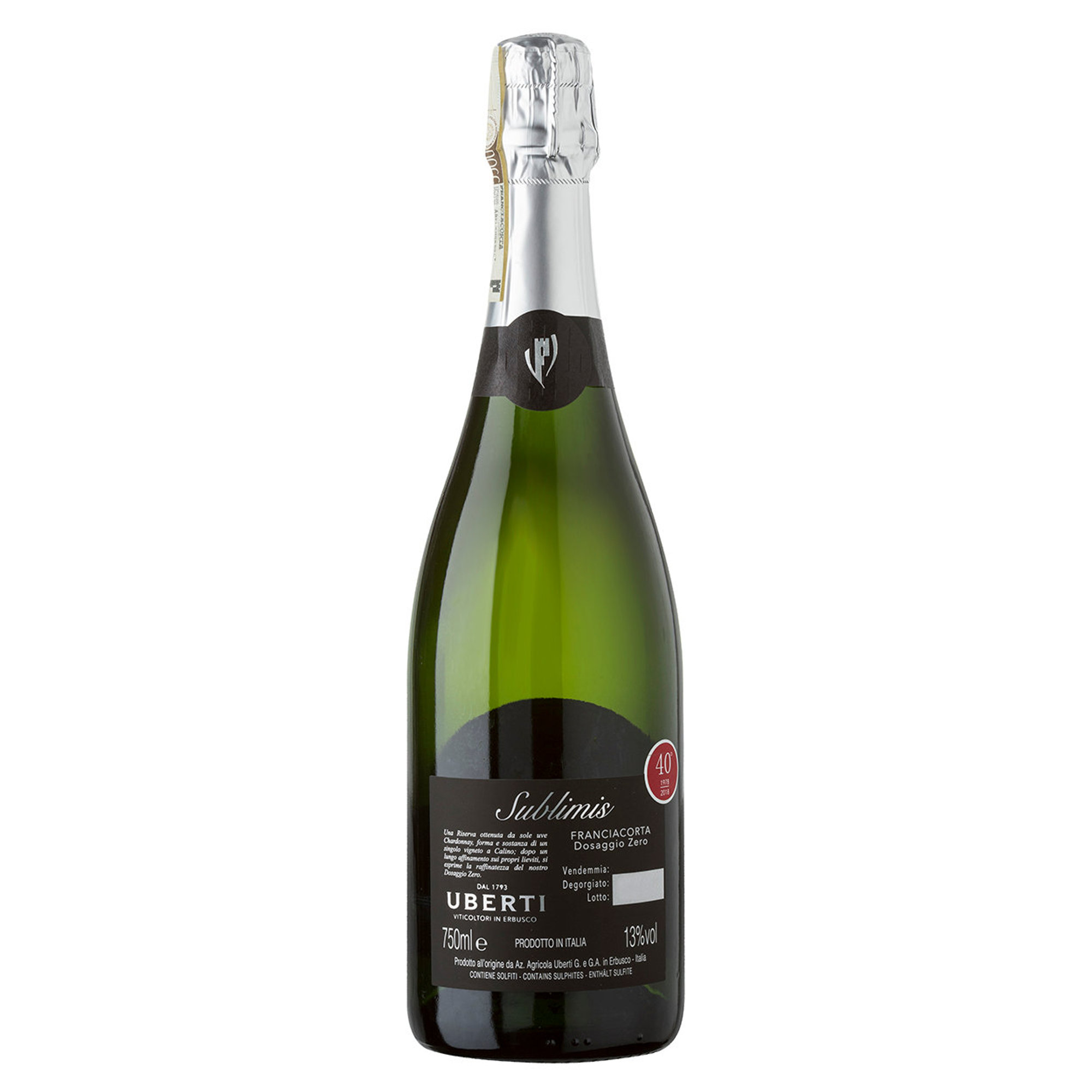 3 bottiglie - Sublimis Franciacorta Dosaggio Zero Millesimato Riserva Uberti vista1