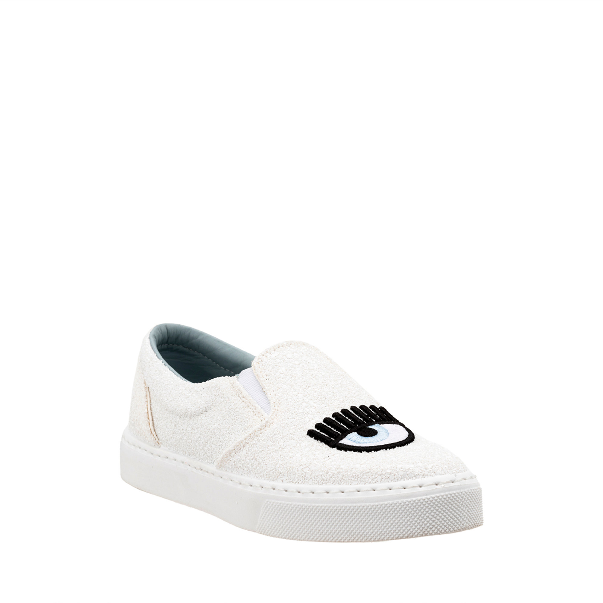 Slip-on in glitter bianche Chiara Ferragni  vista1