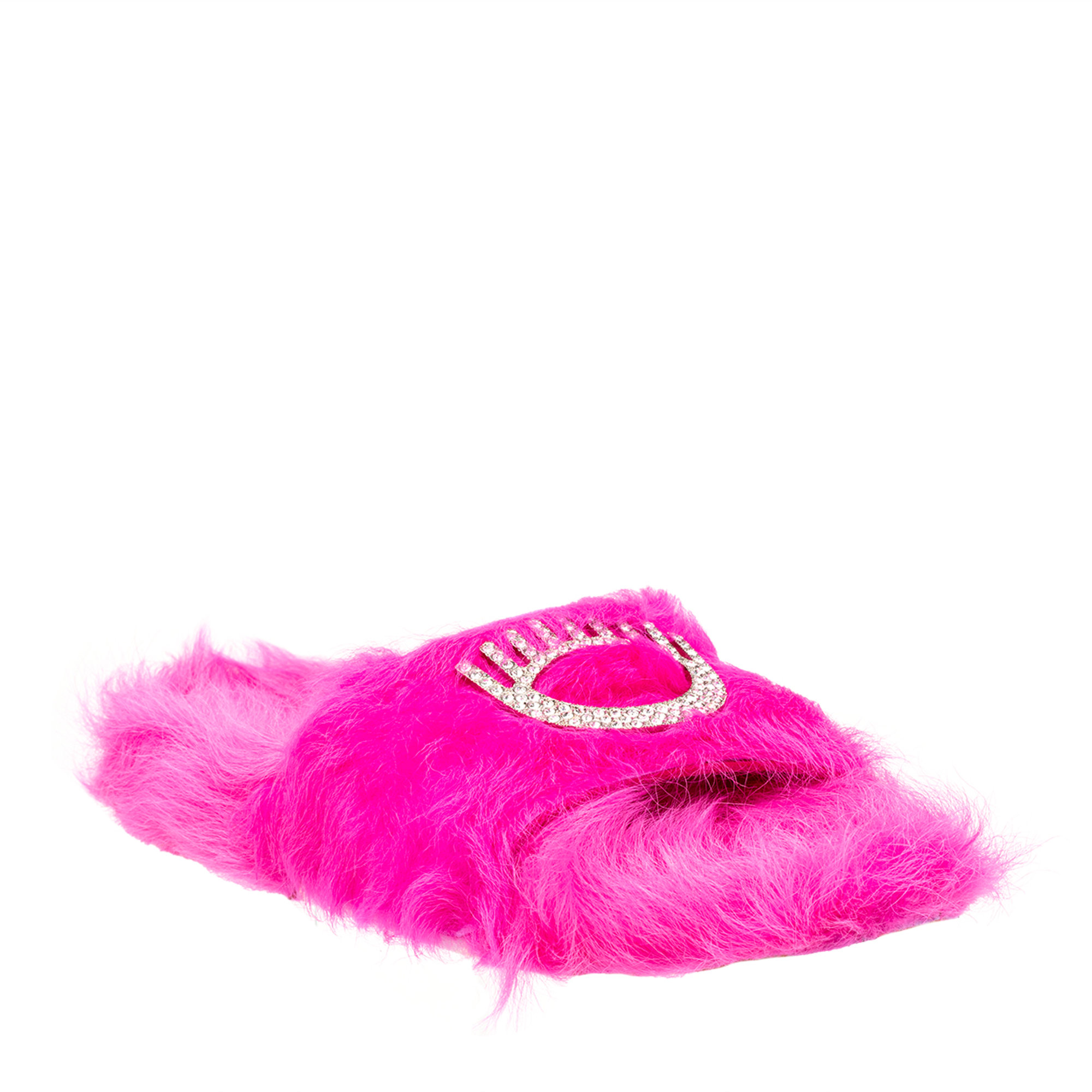 Ciabatte in pelliccia fucsia Chiara Ferragni  vista1