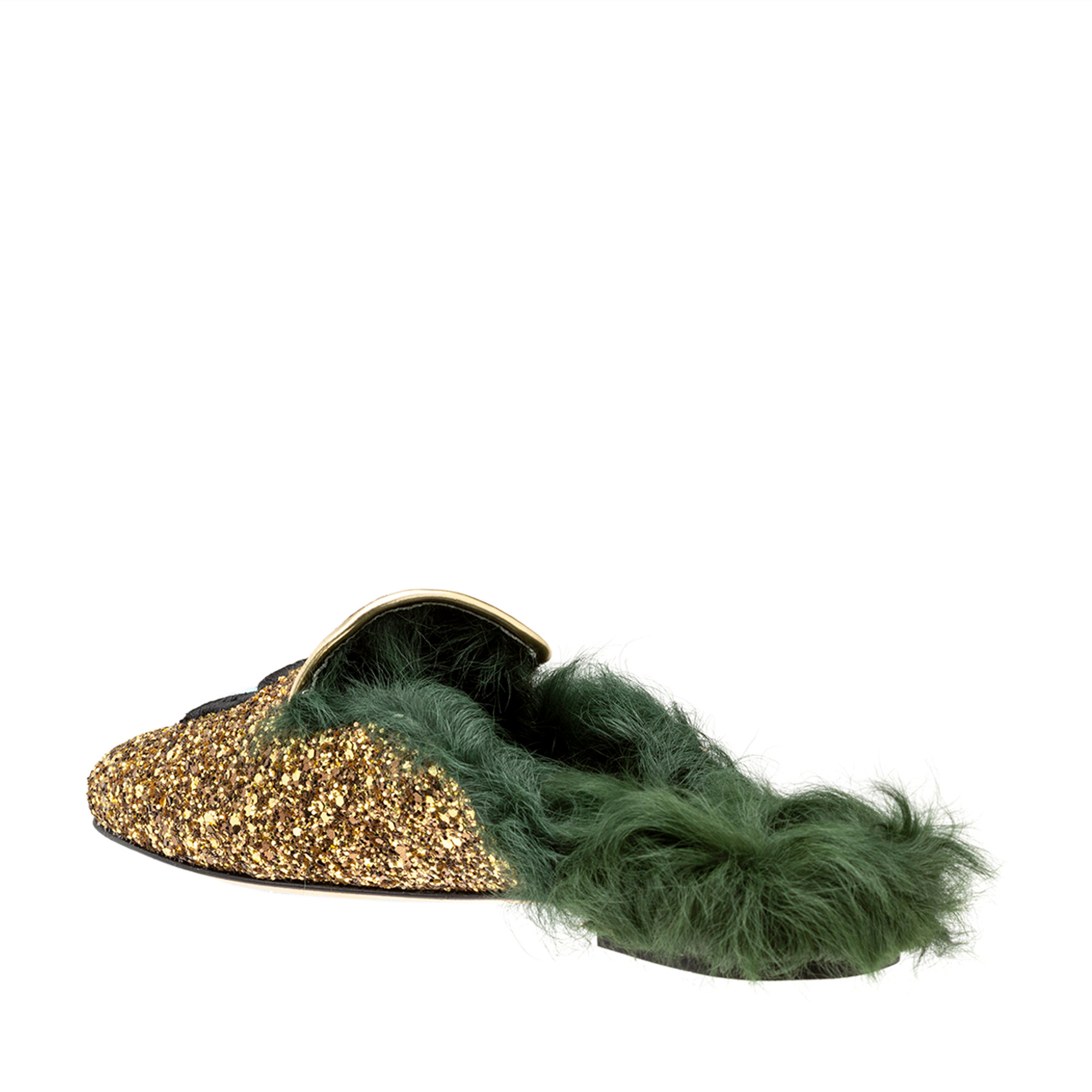 Mules in glitter oro Chiara Ferragni  vista2