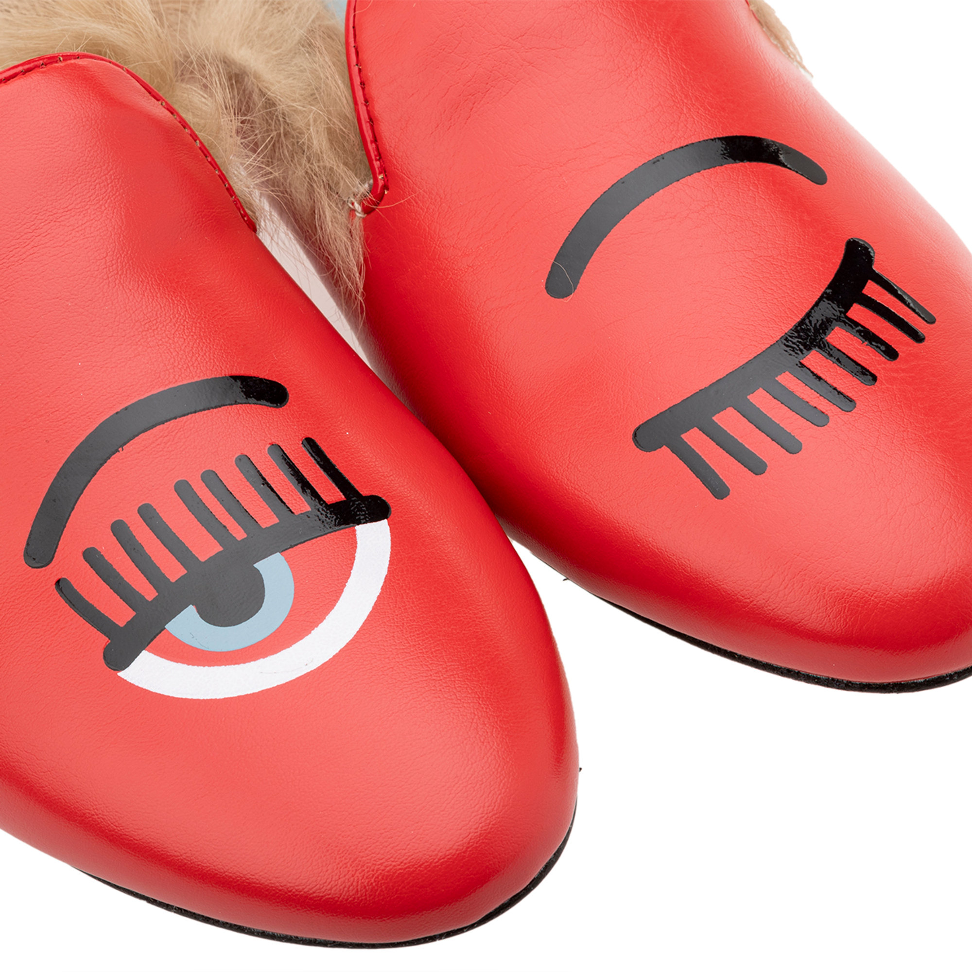 Mules in pelle rosse Chiara Ferragni  vista3