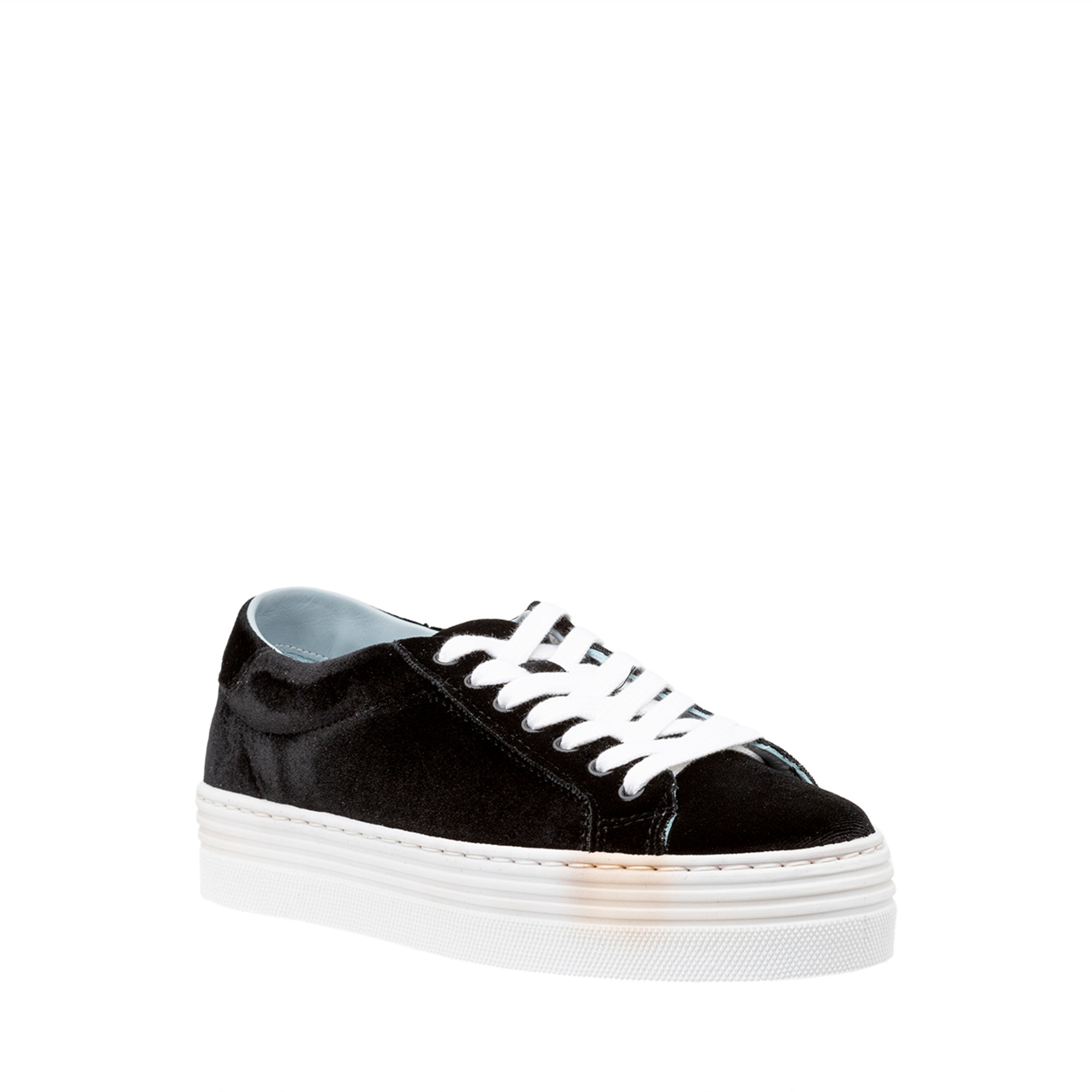 Sneakers flatform in velluto nero Chiara Ferragni  vista1