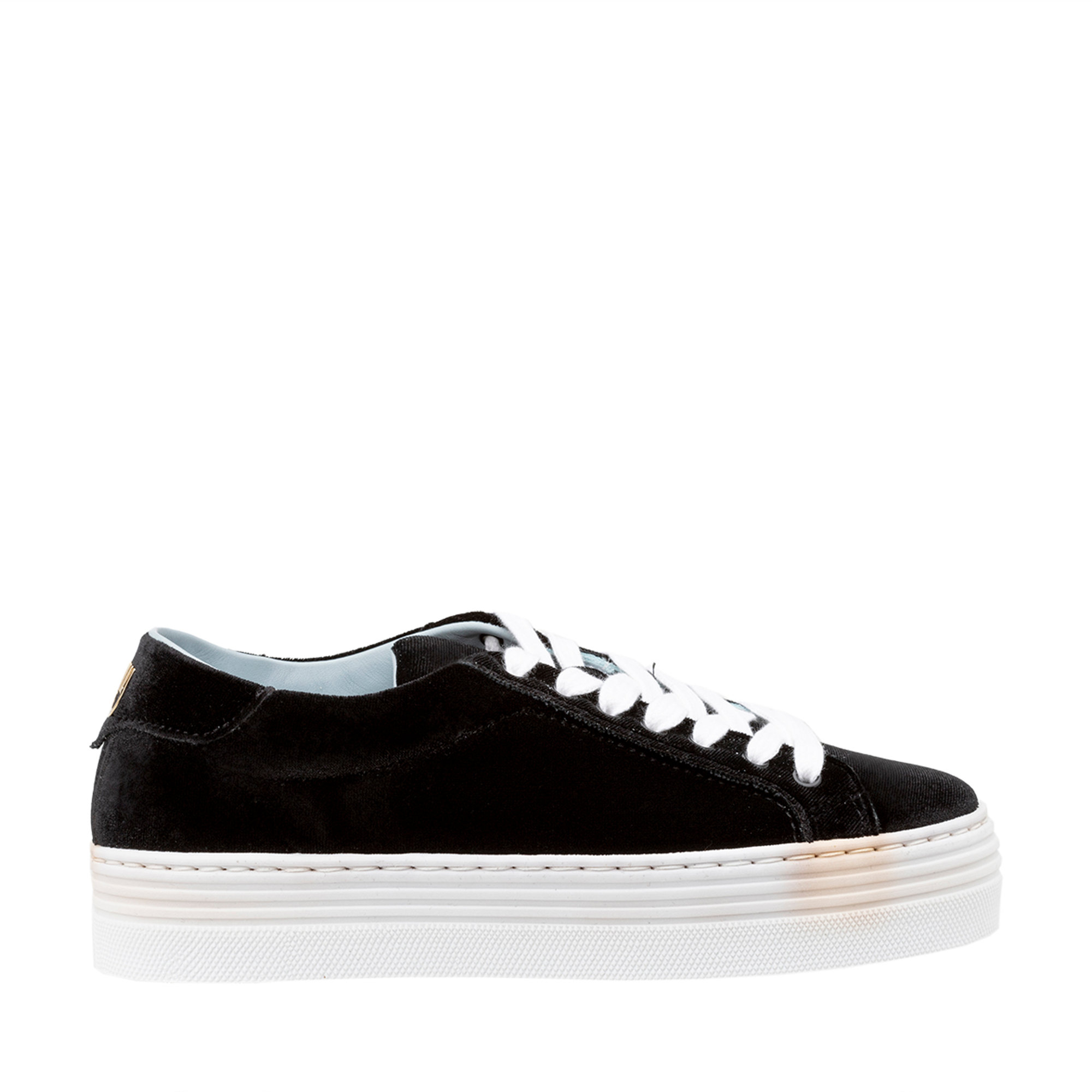 Sneakers flatform in velluto nero Chiara Ferragni  vista0