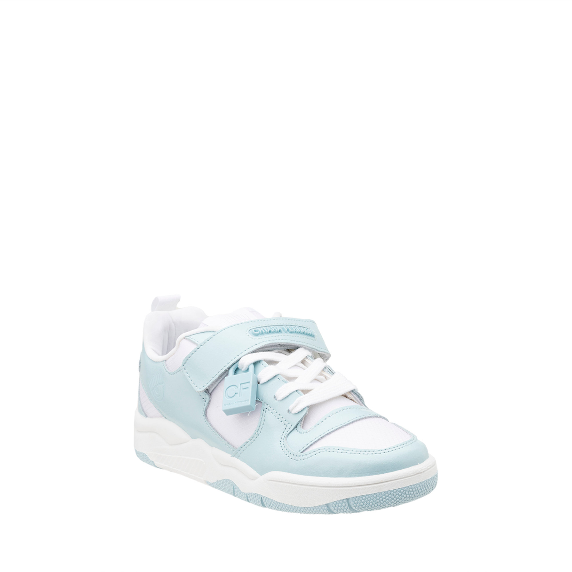 Sneakers a blocchi di colore azzurro e bianco Chiara Ferragni  vista1