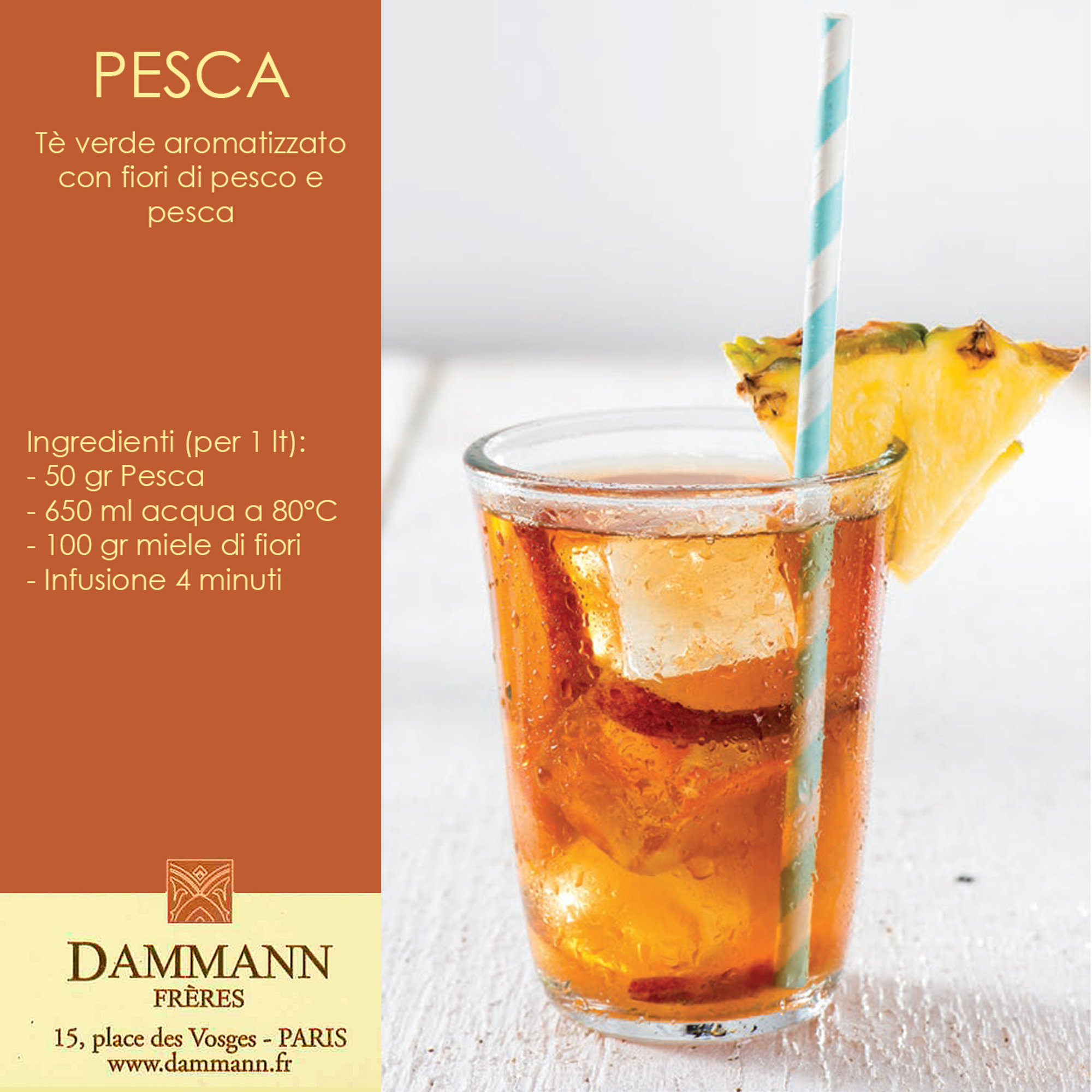 2 paquets - Thé glacé avec 6 filtres 30 gr « Pesca"+Samba infusé GRATUIT Dammann Frères vista1