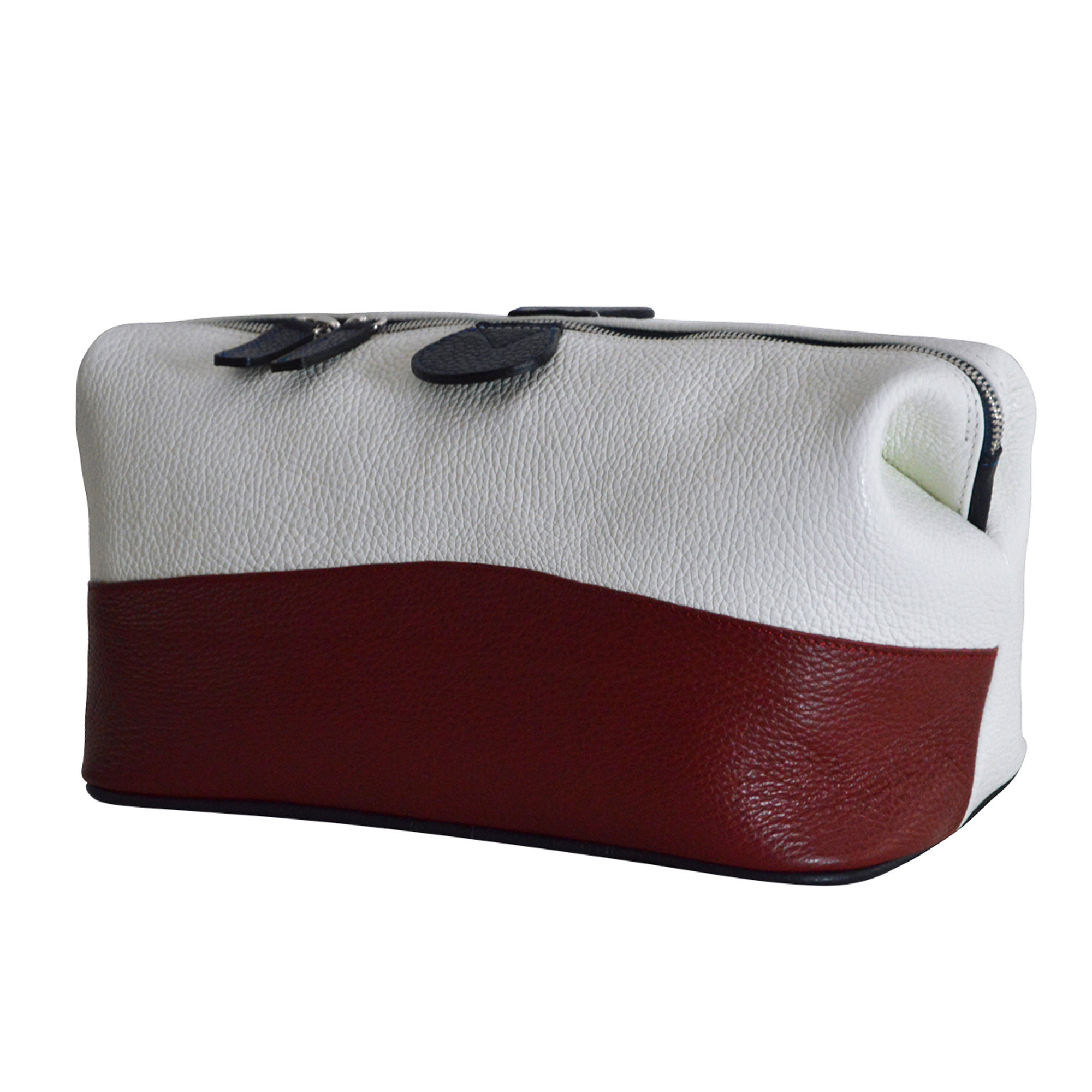 Beauty case sportivo in pelle blu, rosso e bianco Terrida vista0