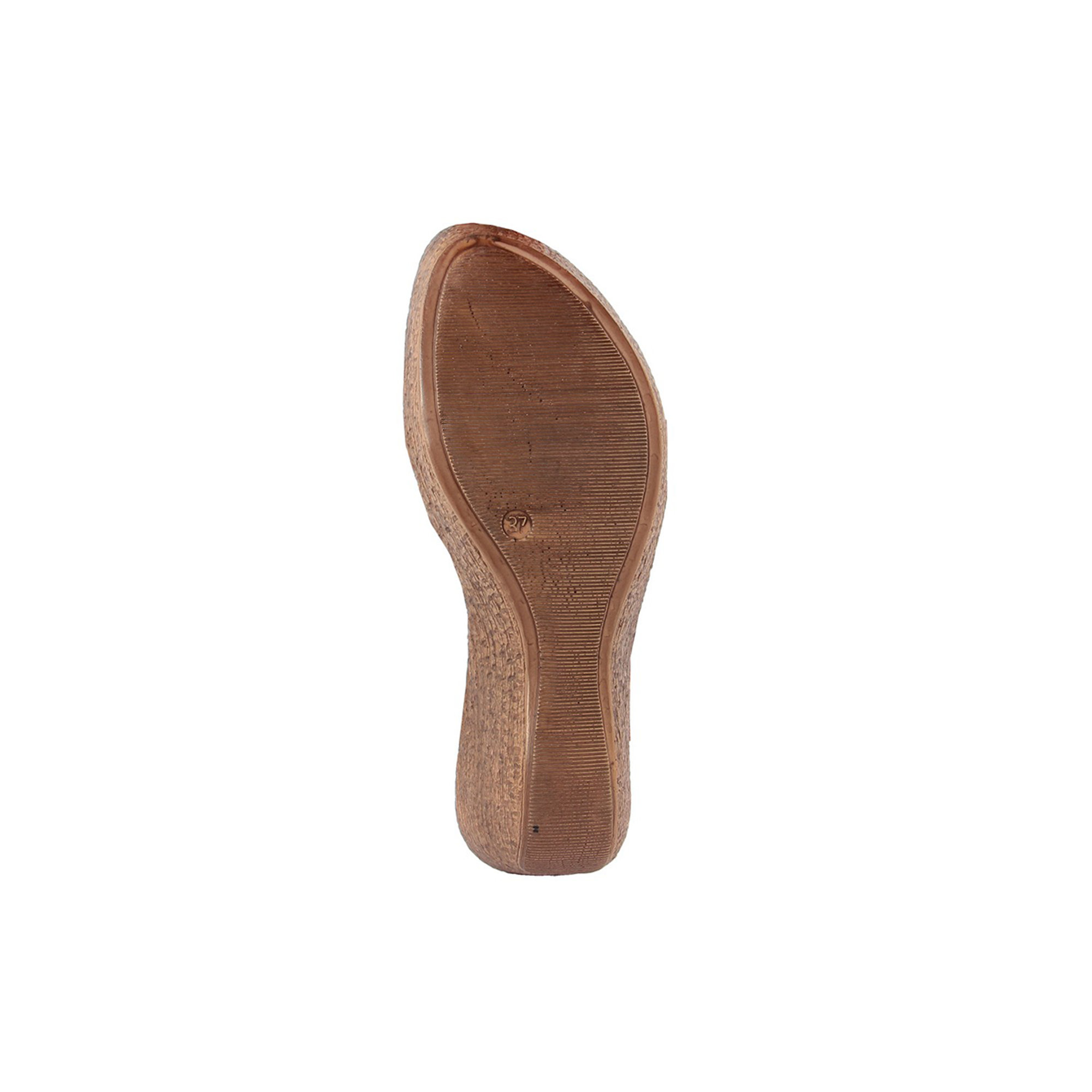 Sandali con zeppa in pelle modello t strap ocra Lab78 vista1