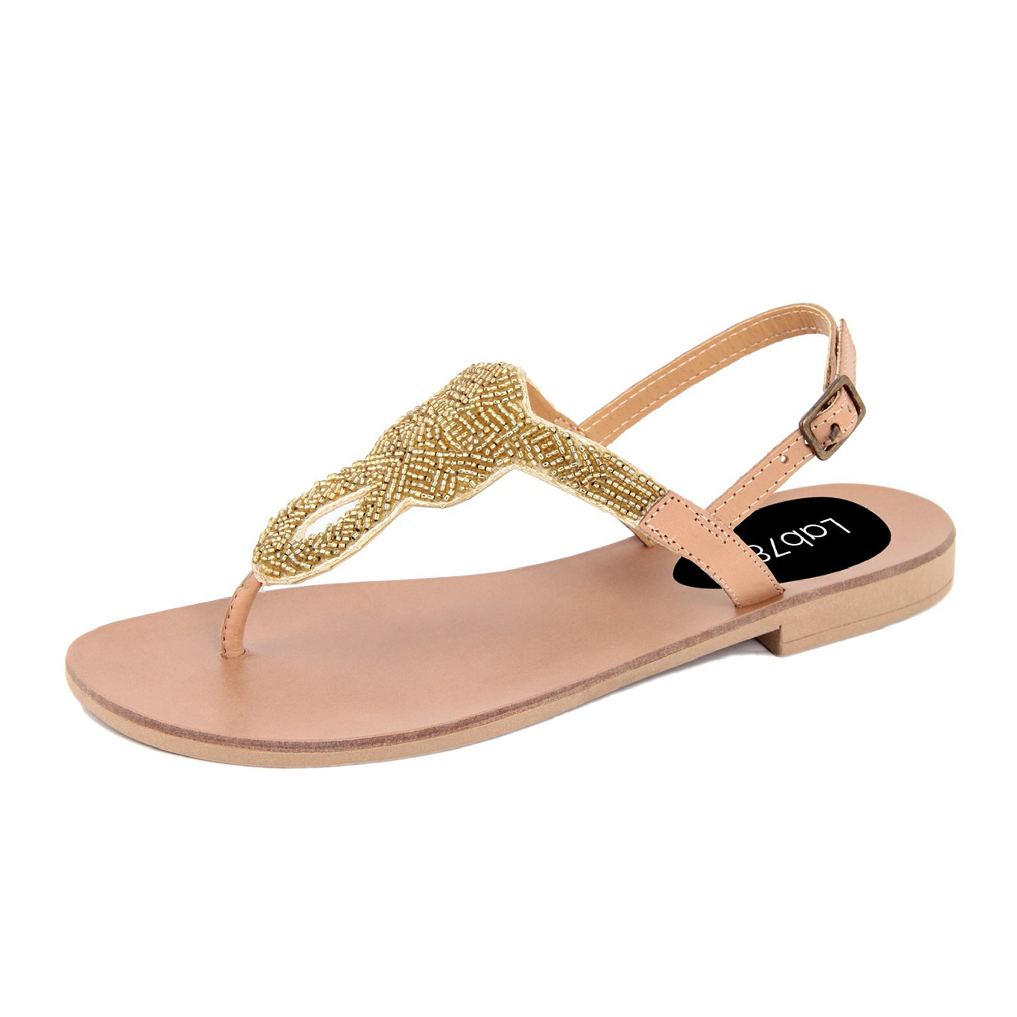 Sandali modello dolcevita con dettaglio in strass oro Lab78 vista4