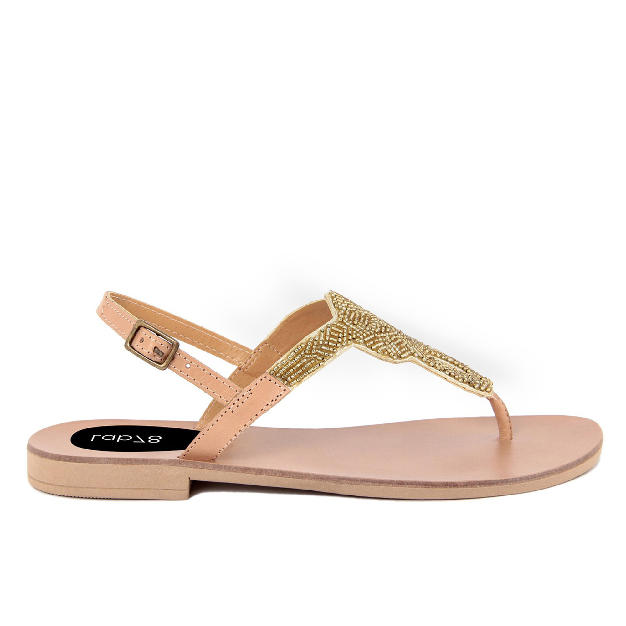 Sandali modello dolcevita con dettaglio in strass oro Lab78 vista0