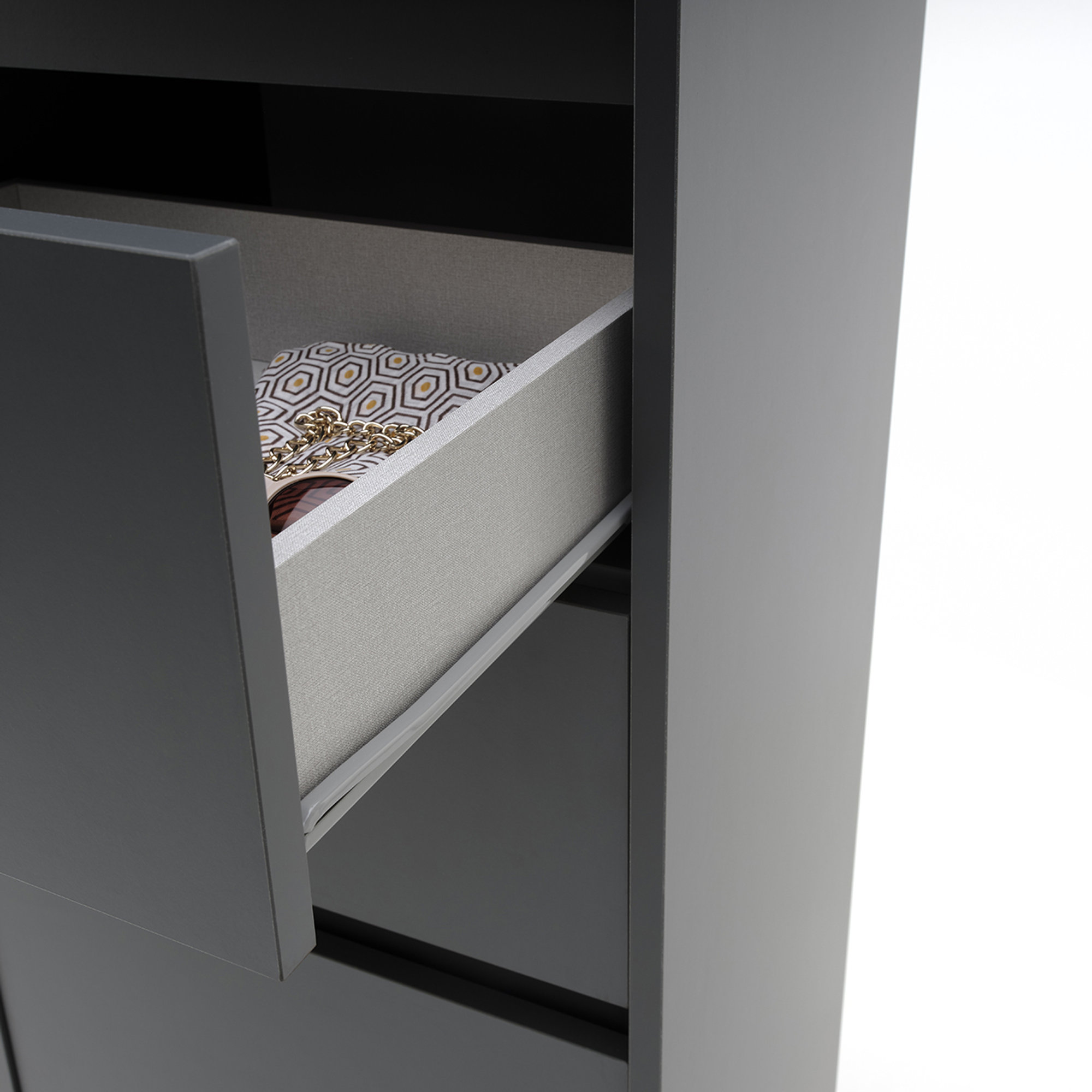 Settimino 6 cassetti con specchio RIO, grigio scuro TFT Home Obsoleto vista2