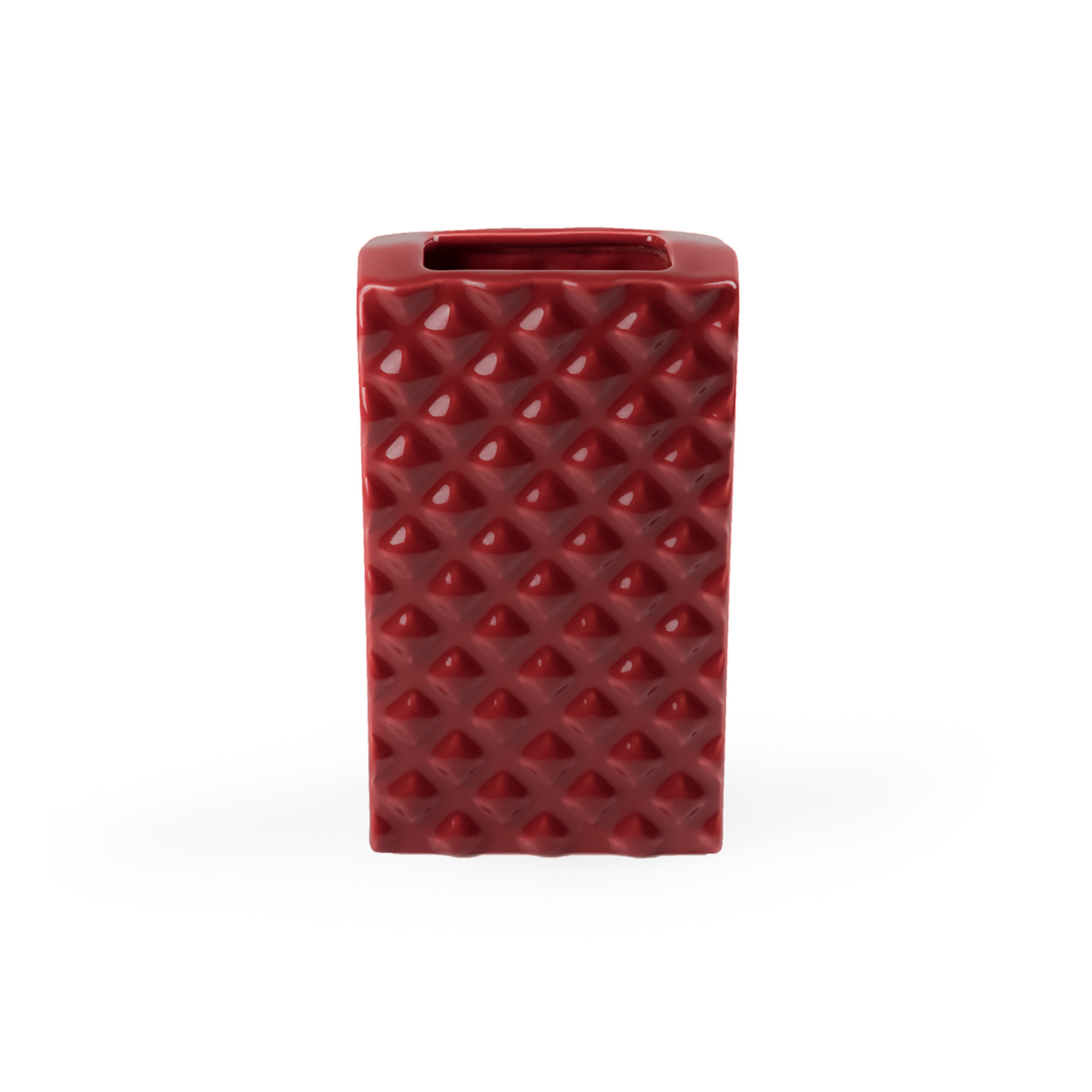 Vaso in ceramica, rosso Braid vista0