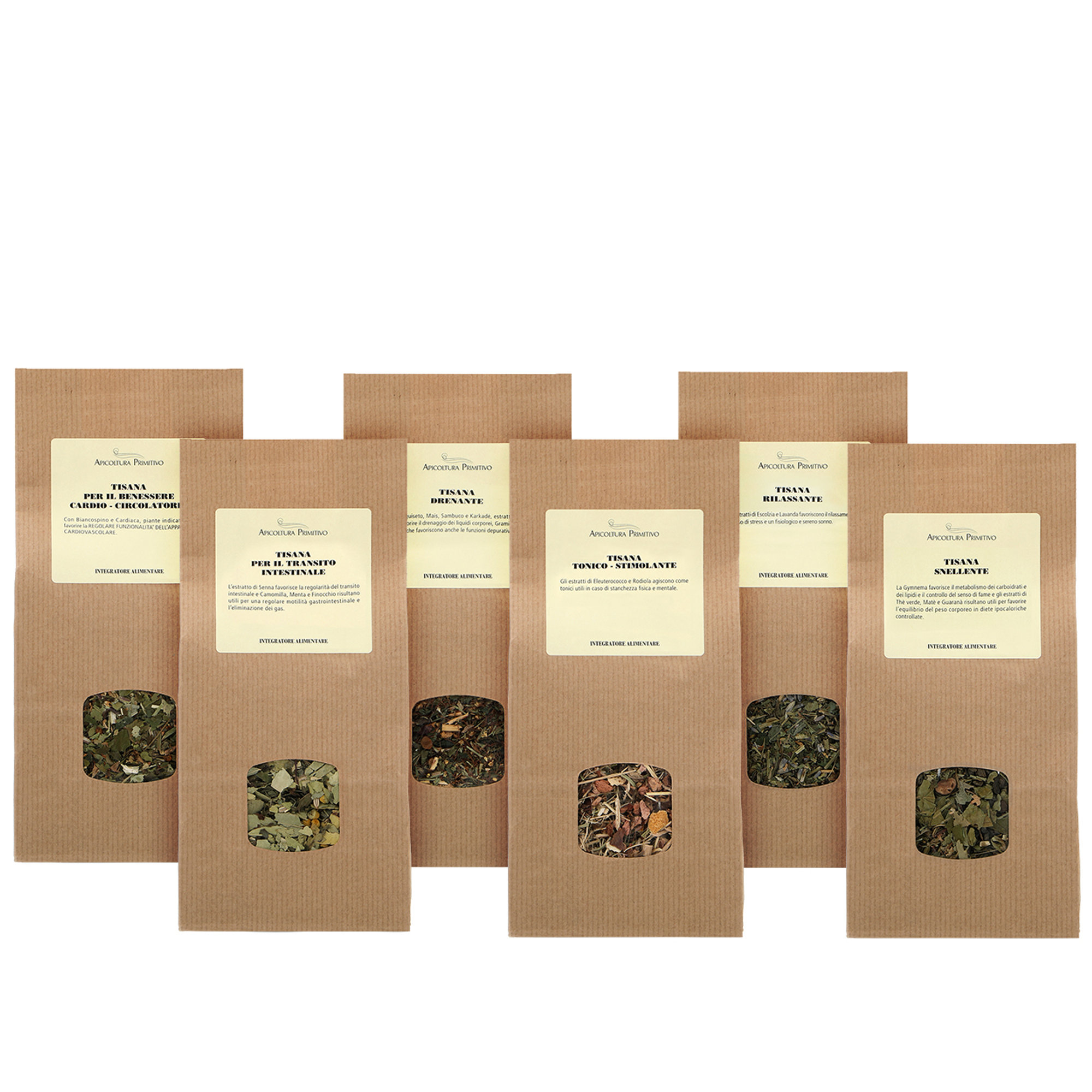 Kit Tisane e Integratori - 6 prodotti Apicoltura Primitivo vista0