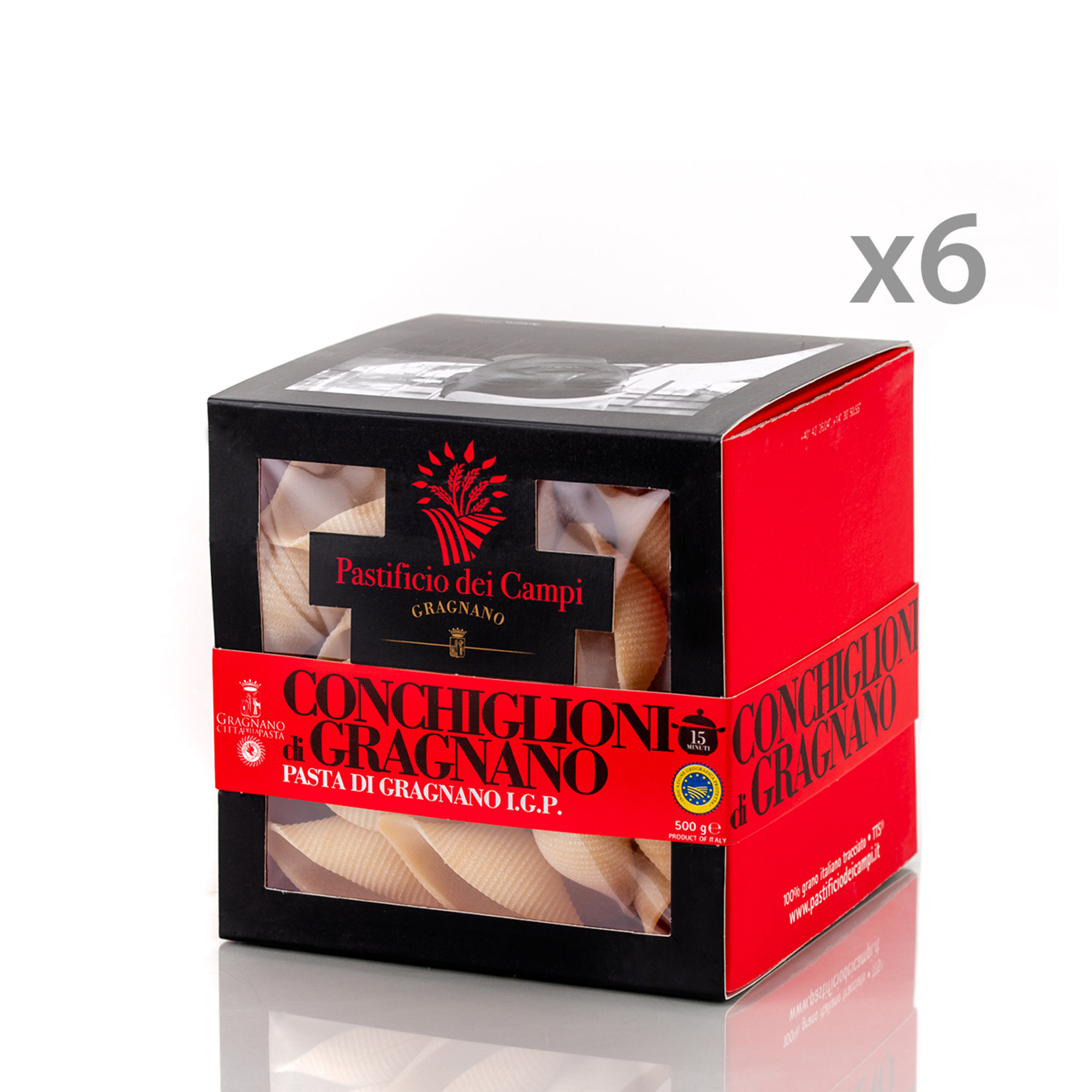 6 förpackningar - Conchiglioni di Gragnano IGP 500 gr. Pastificio dei Campi vista0