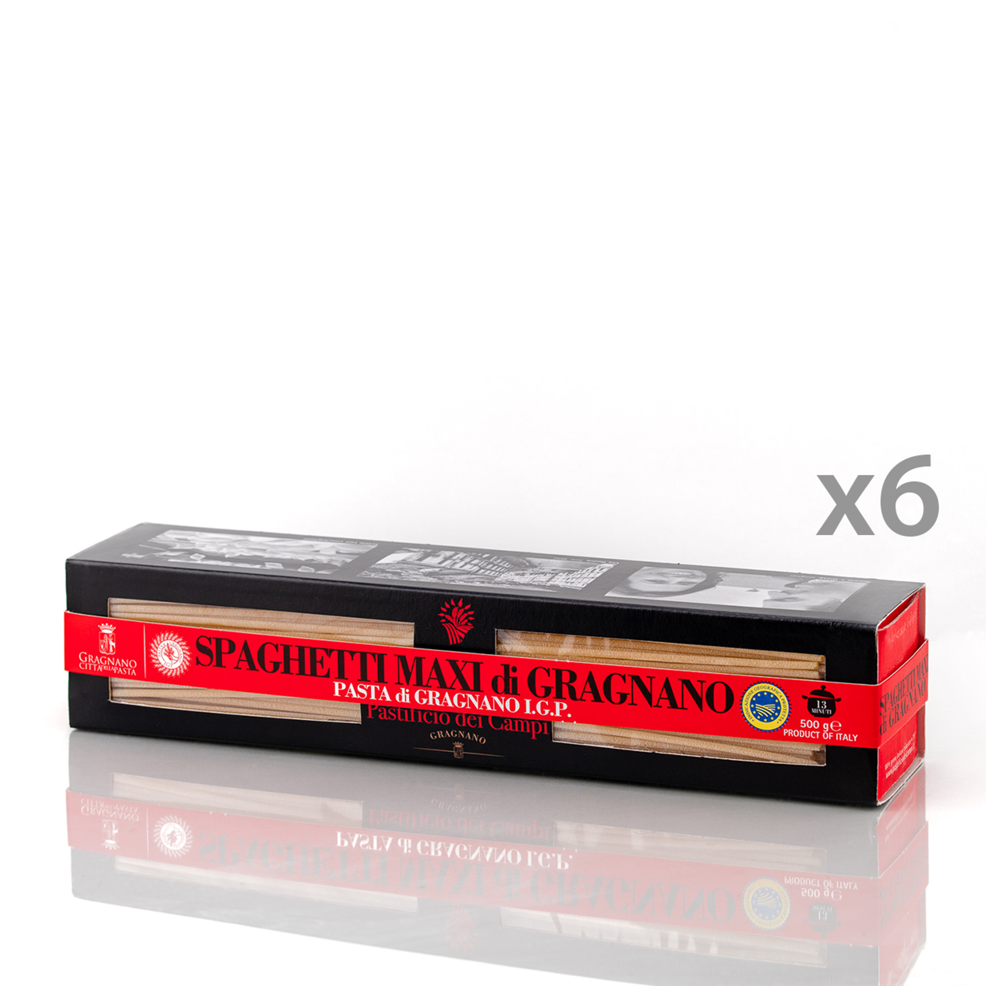 6 confezioni - Spaghetti Maxi di Gragnano IGP 500 gr. Pastificio dei Campi vista0