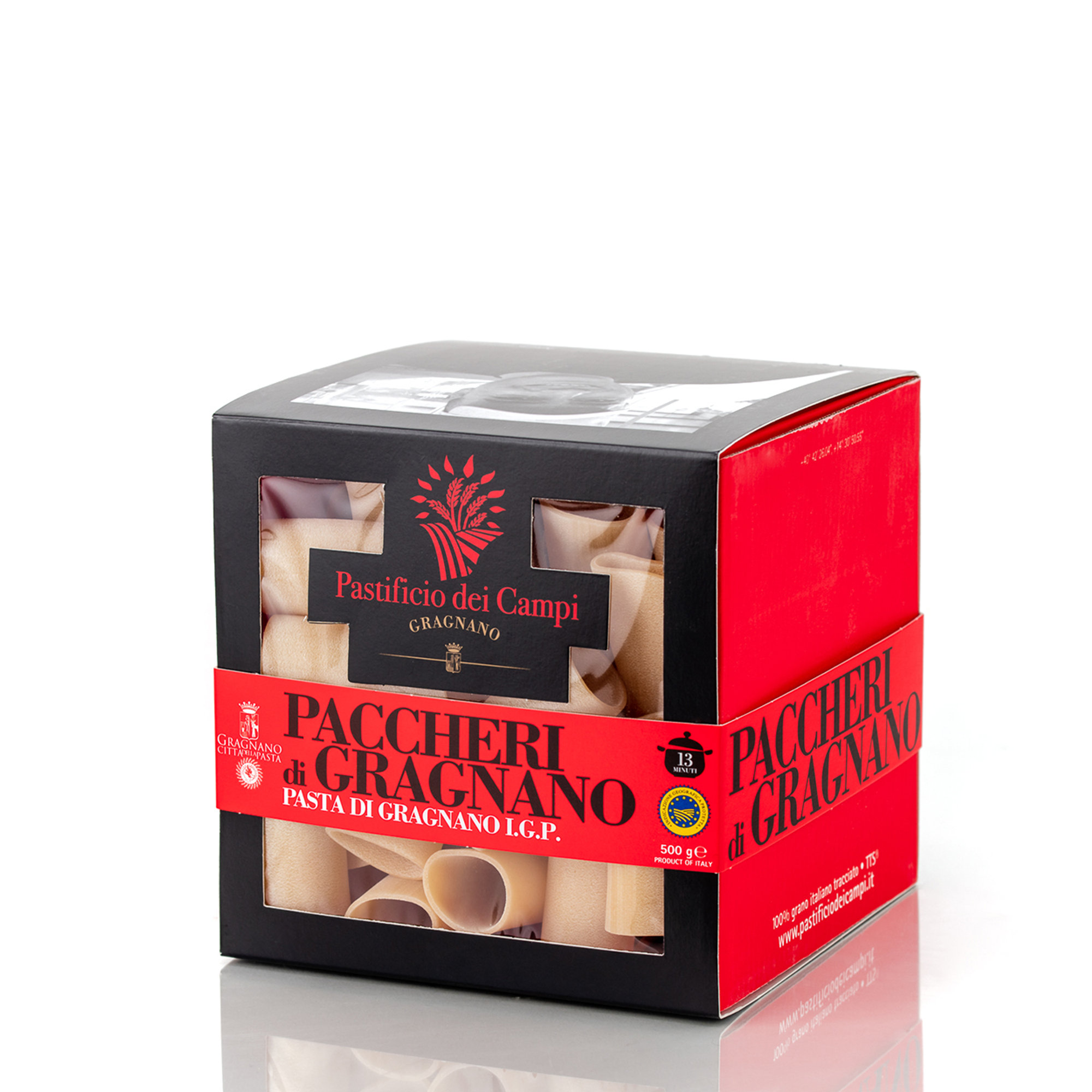 6 confezioni miste 500 gr: 2 Calamarata, 2 Paccheri, 2 Rigatoni Pastificio dei Campi vista2