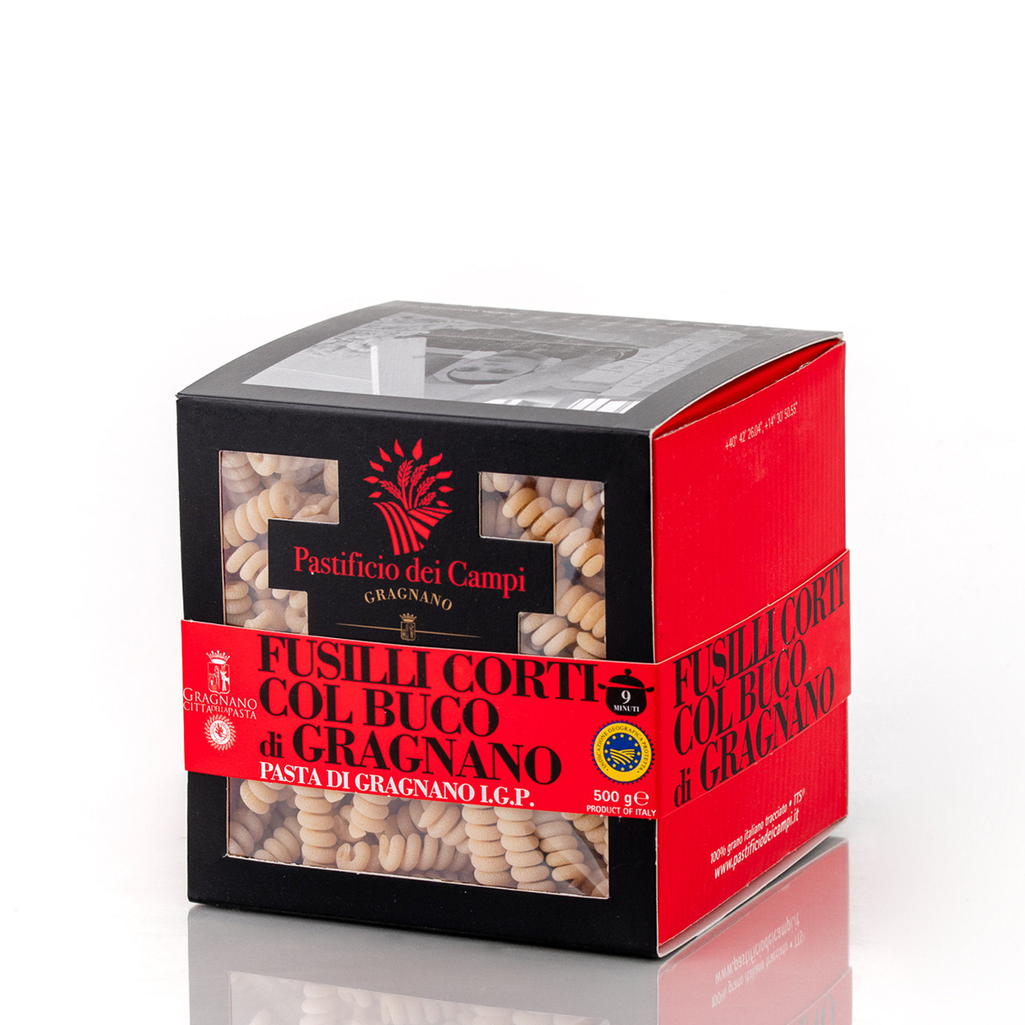 6 confezioni miste 500 gr: 2 Fusilli Corti, 2 Mezzi Rigatoni, 2 Penne Mezzane Rigate Pastificio dei Campi vista1