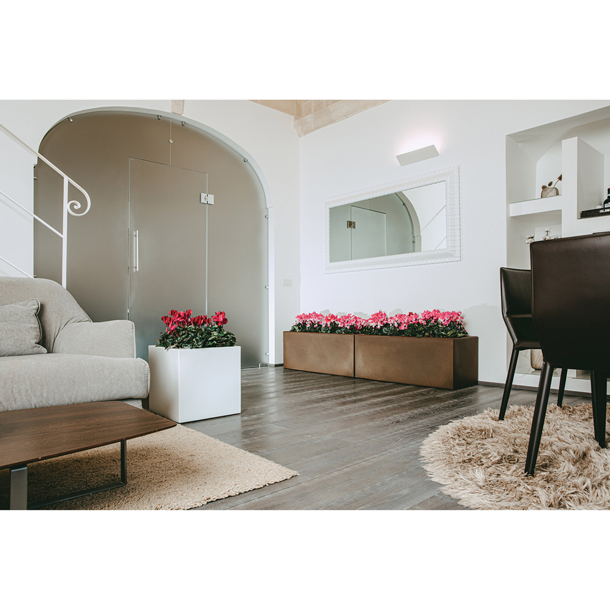 Fioriera MATERA 100x40x40, bianco Monacis vista2