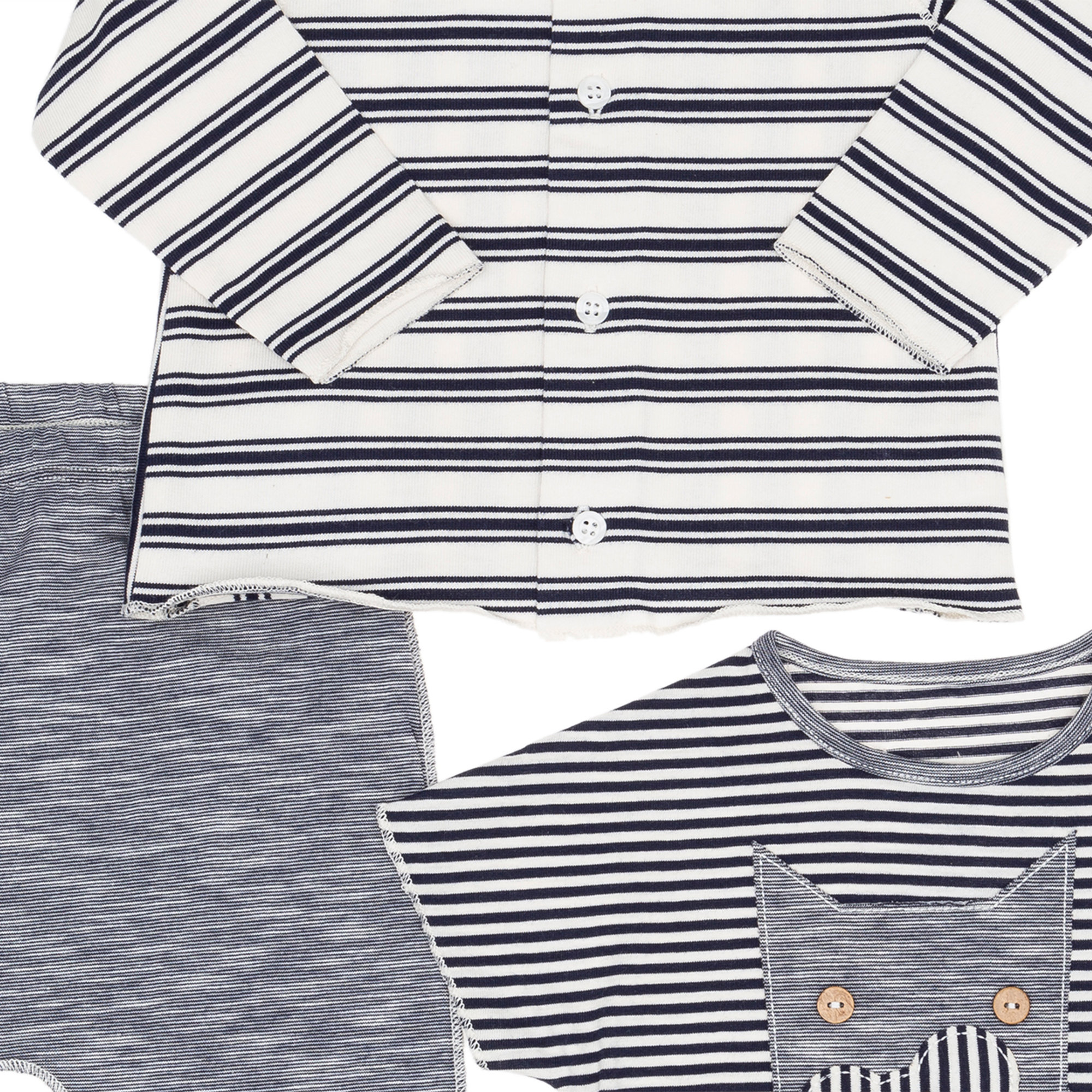 Kit pantalone t-shirt e cardigan a righe FRUGOO vista7