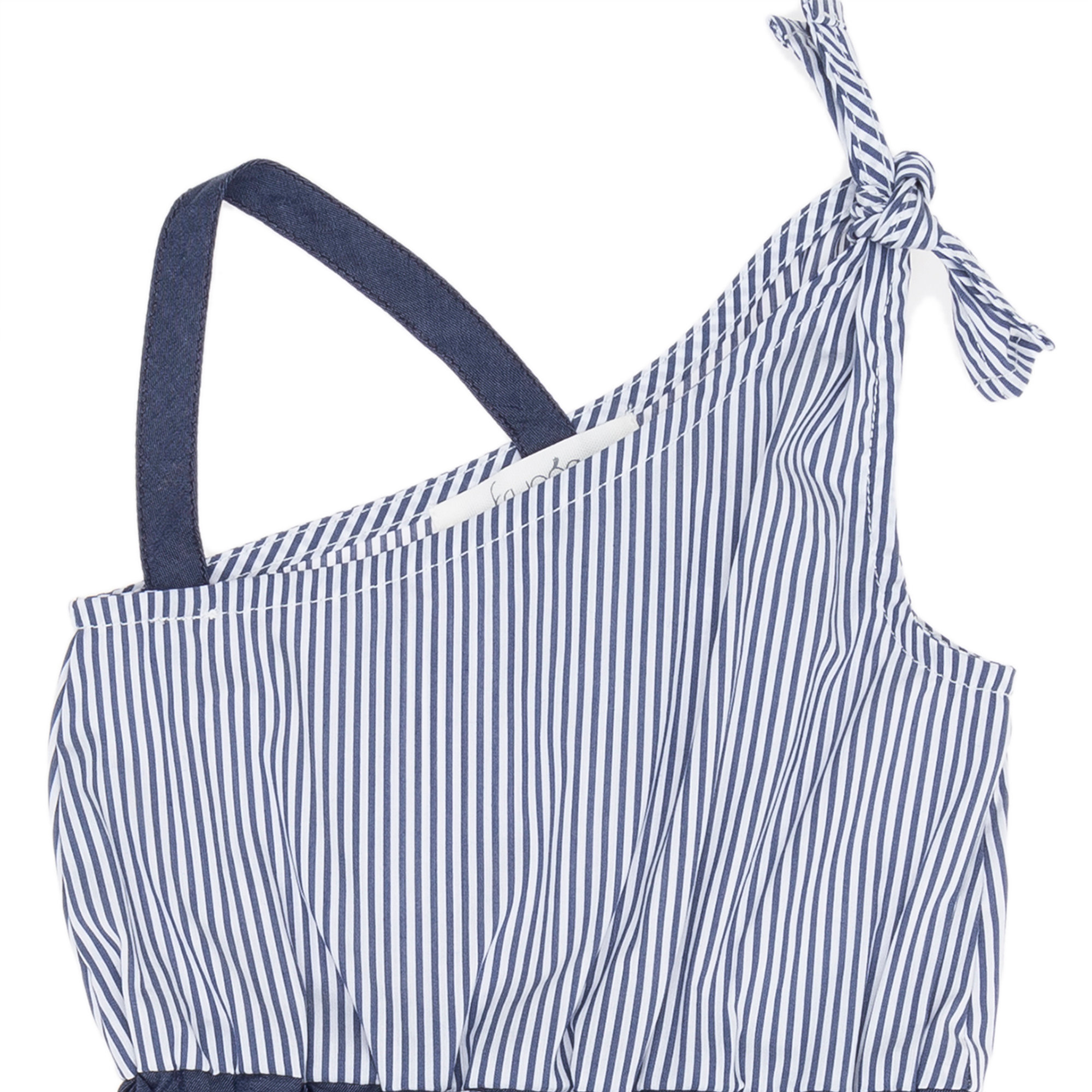 Tutina in cotone a righe con elastico in vita FRUGOO vista2