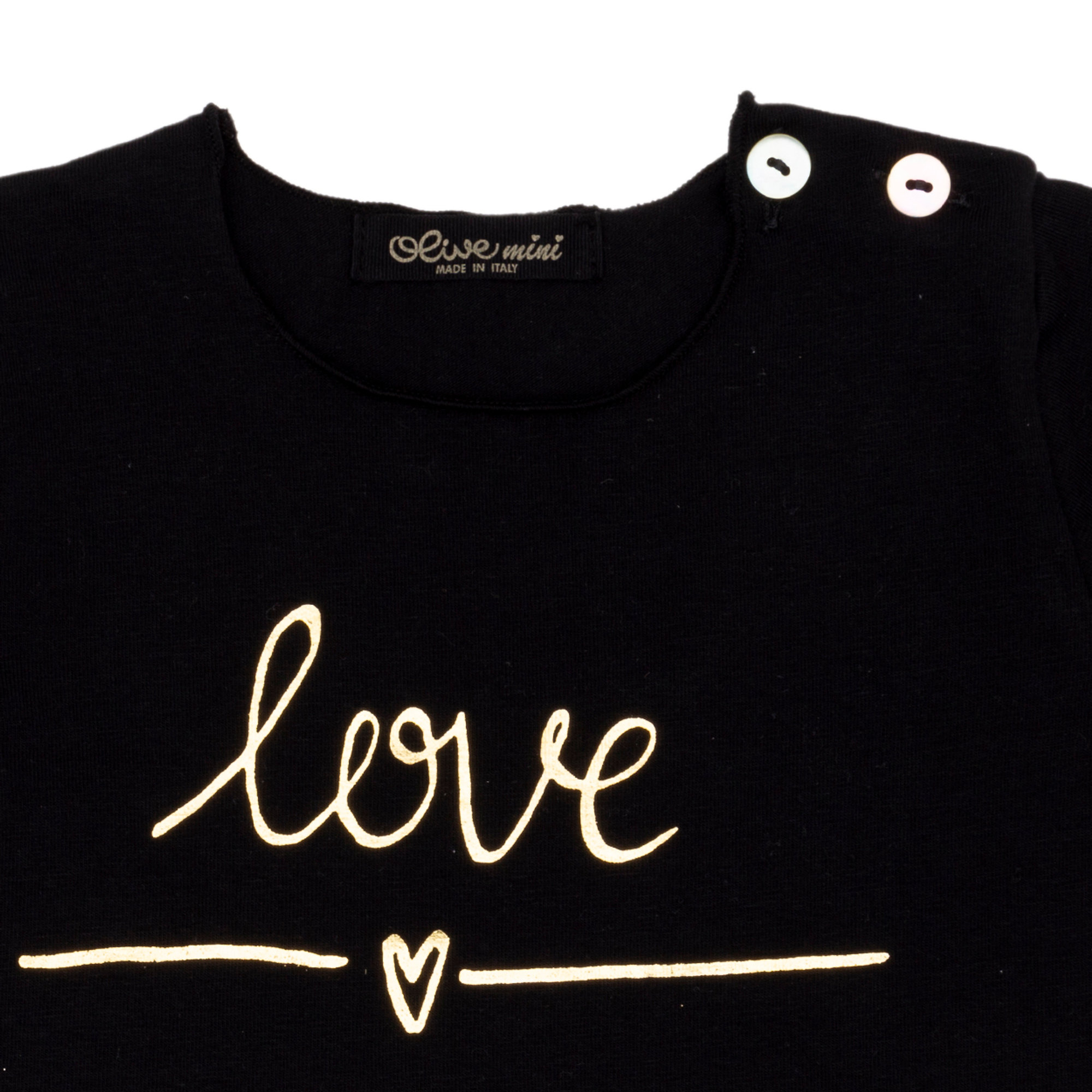 T-shirt nera Love OLIVE BY SISCO vista2