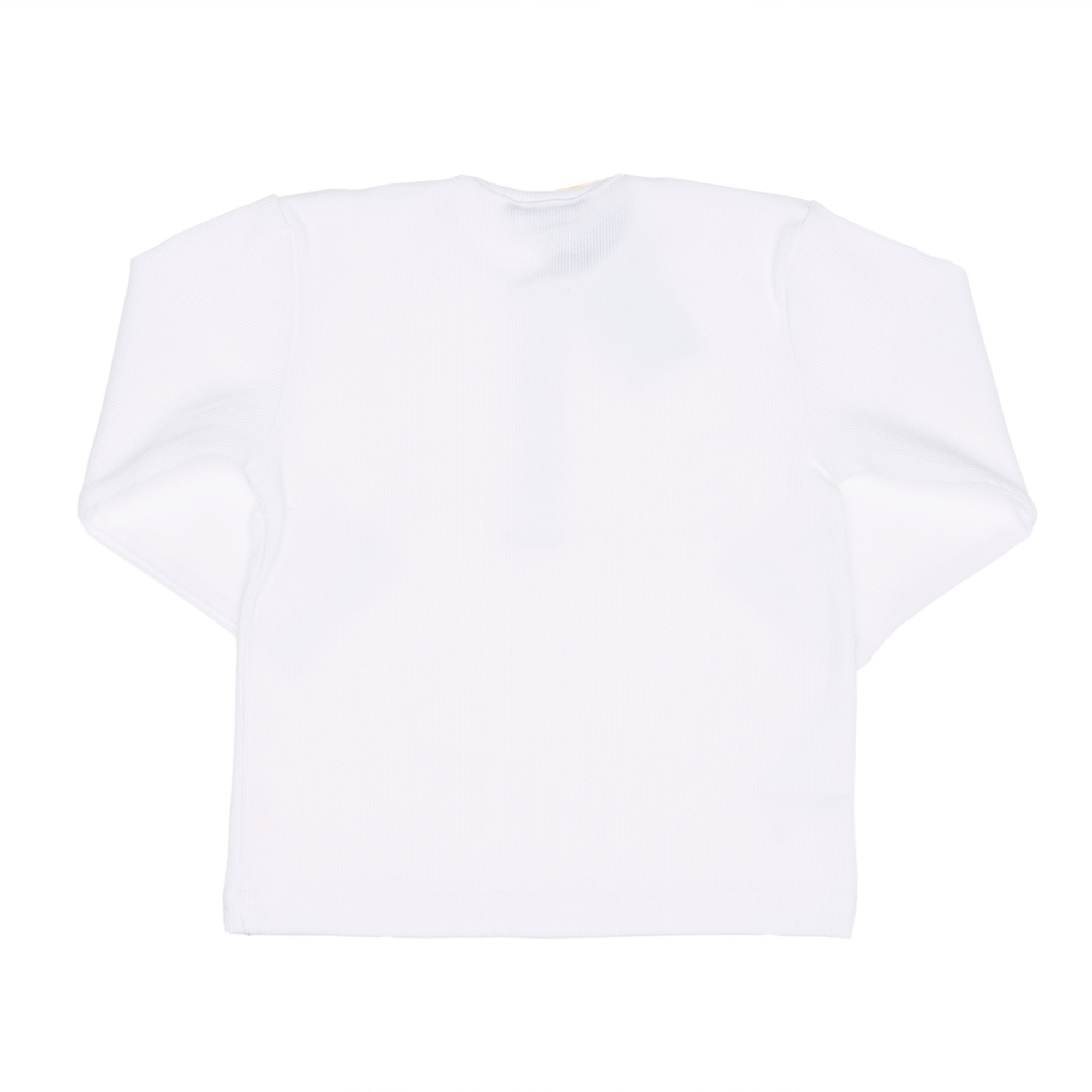 T-shirt canettata bianca a maniche lunghe Yellowsub vista1