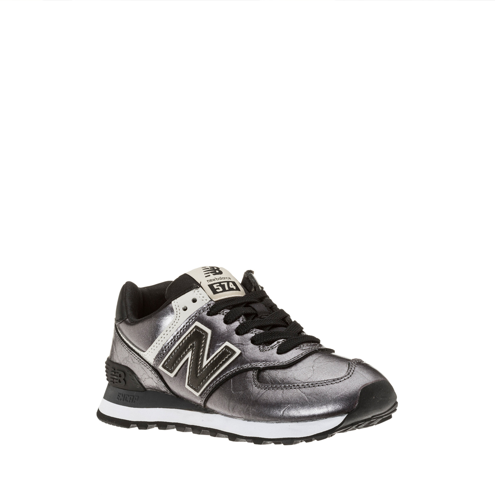 Sneakers New Balance 574 in pelle antracite metallizzato New Balance vista2