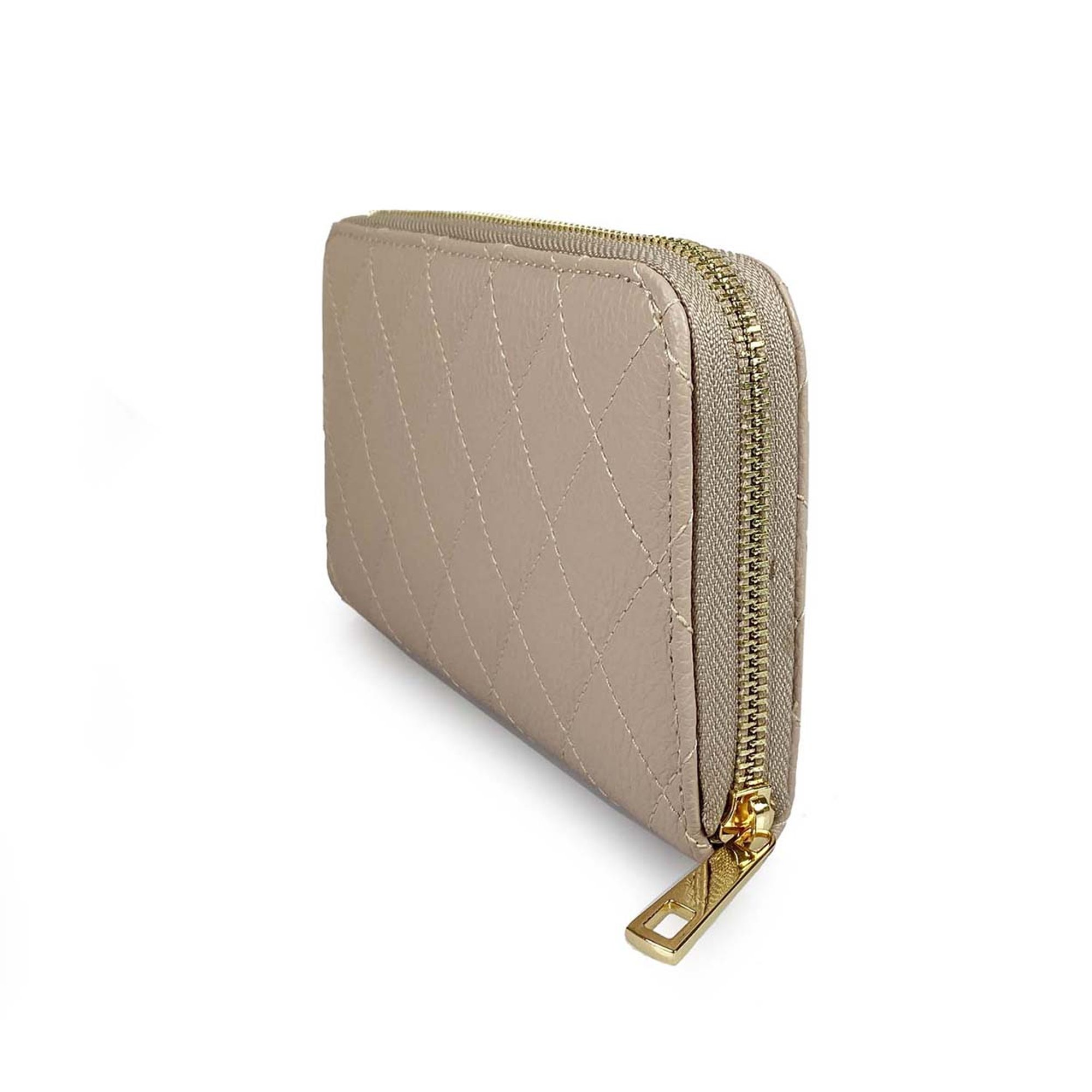 Portafoglio trapuntato con zip around rosa Florence Bags vista2