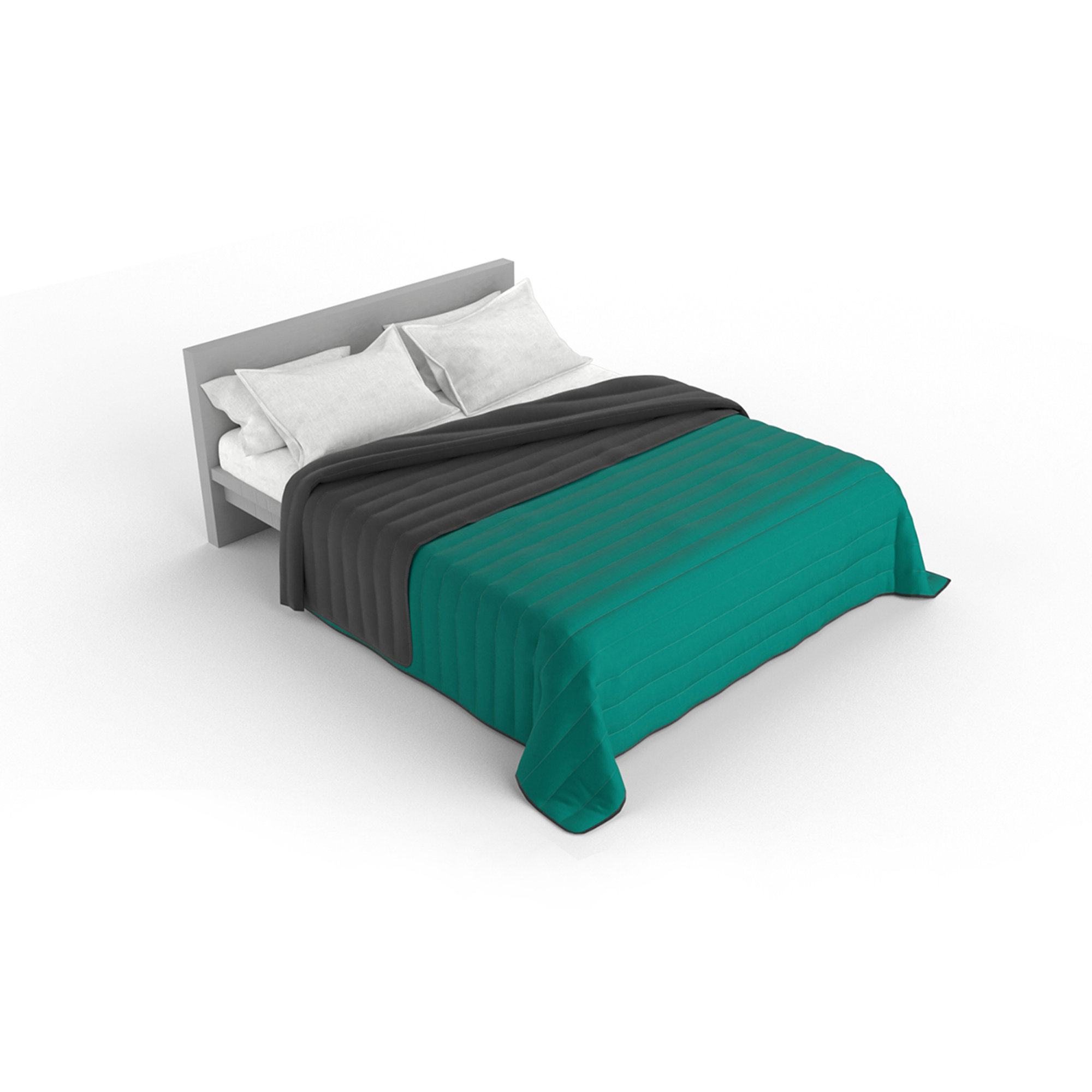 Linea Elegant zomer quilt, aqua/donkergrijs DATEX vista4