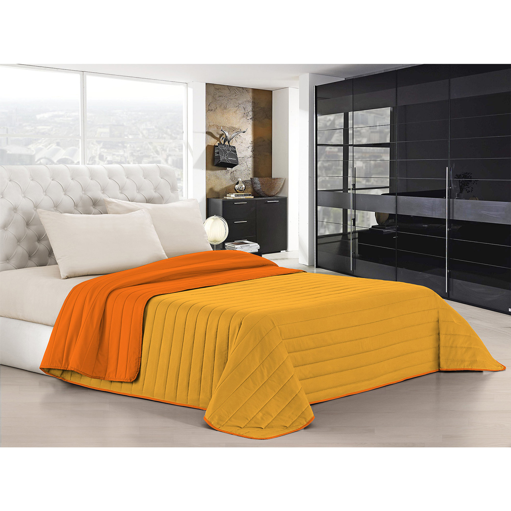 Colcha de verano de línea elegante, naranja/amarillo DATEX vista2