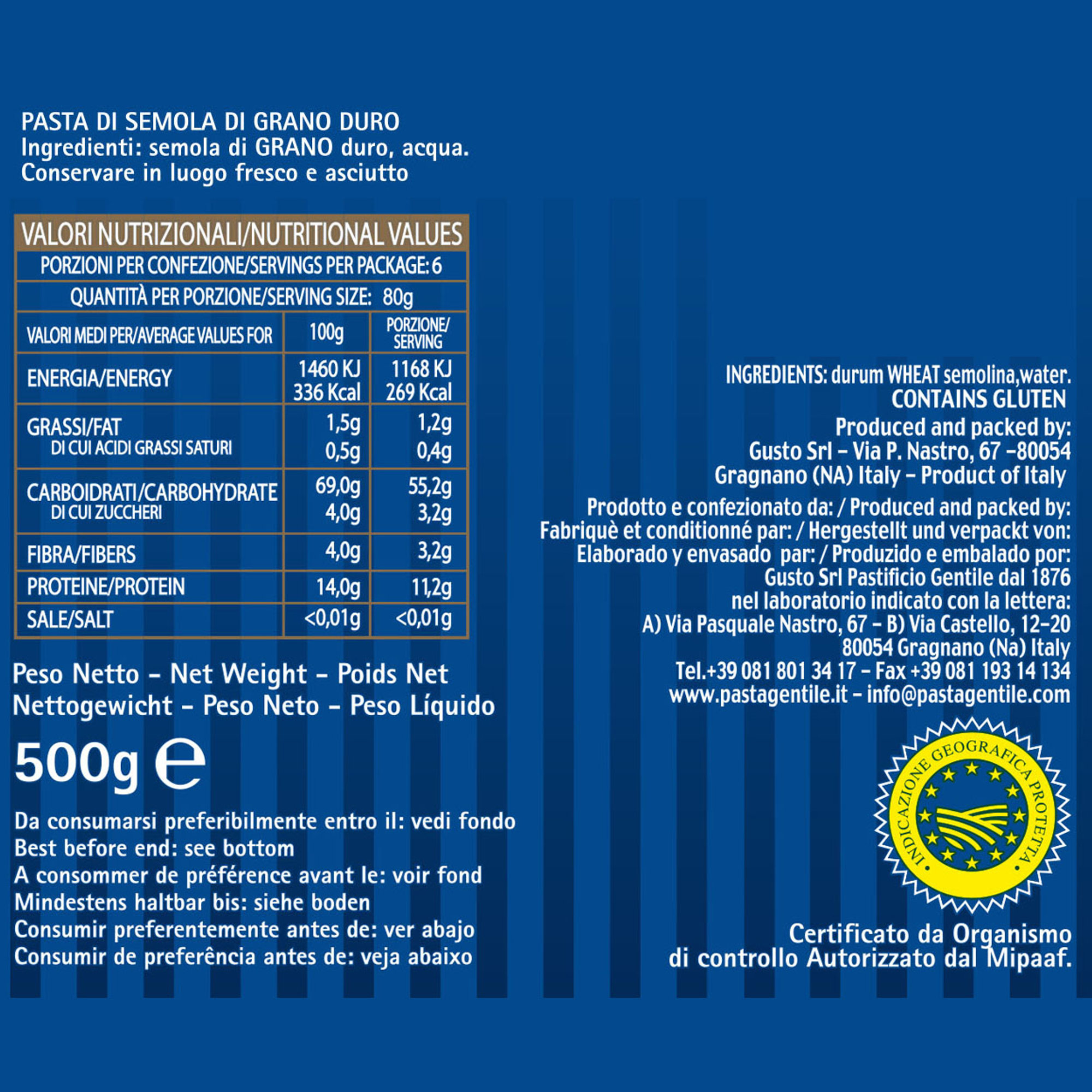 12 Conf. da 500 gr - Scialatielli di semola di grano duro Gentile vista2