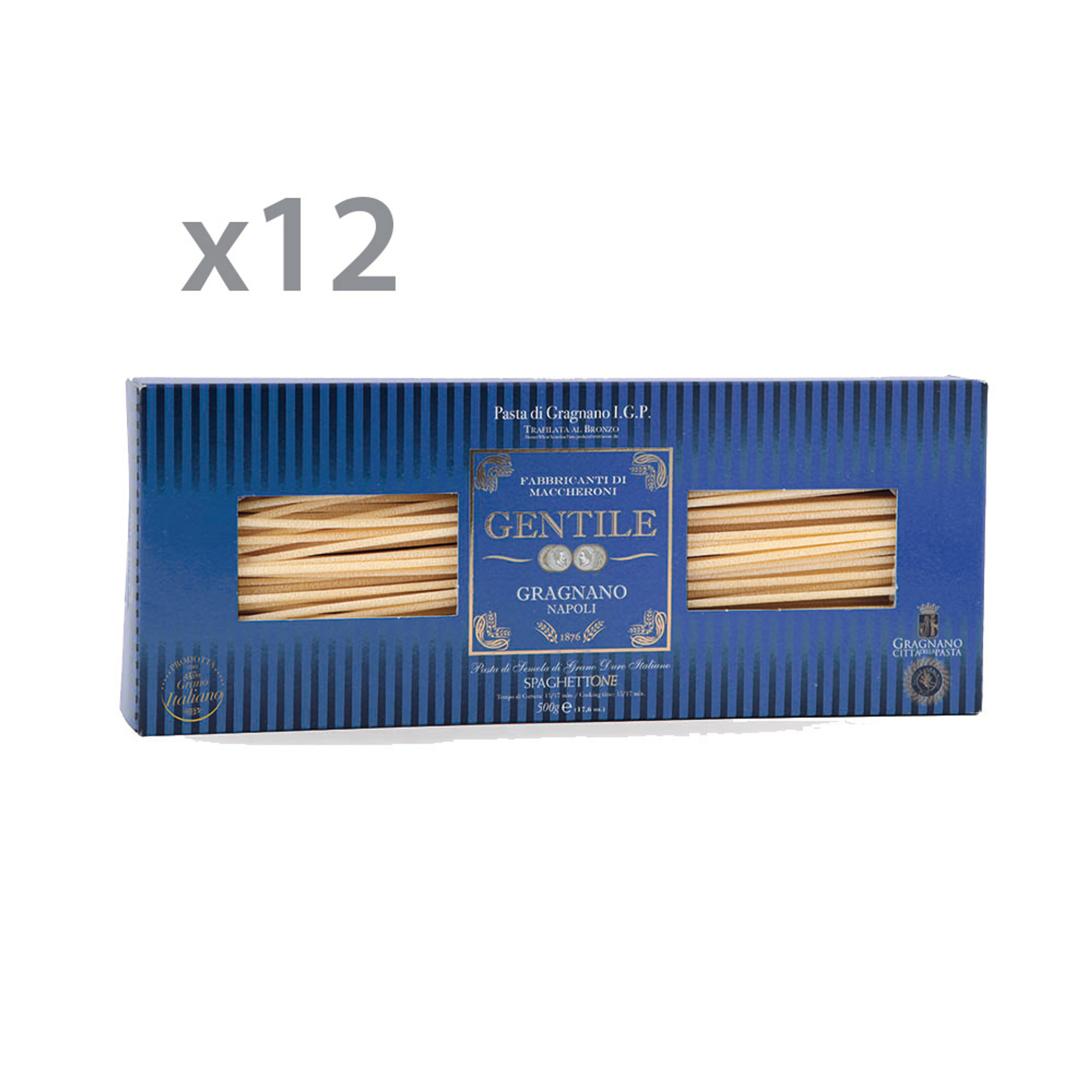 12 Conf. da 500 gr - Spaghettoni di semola di grano duro Gentile vista0
