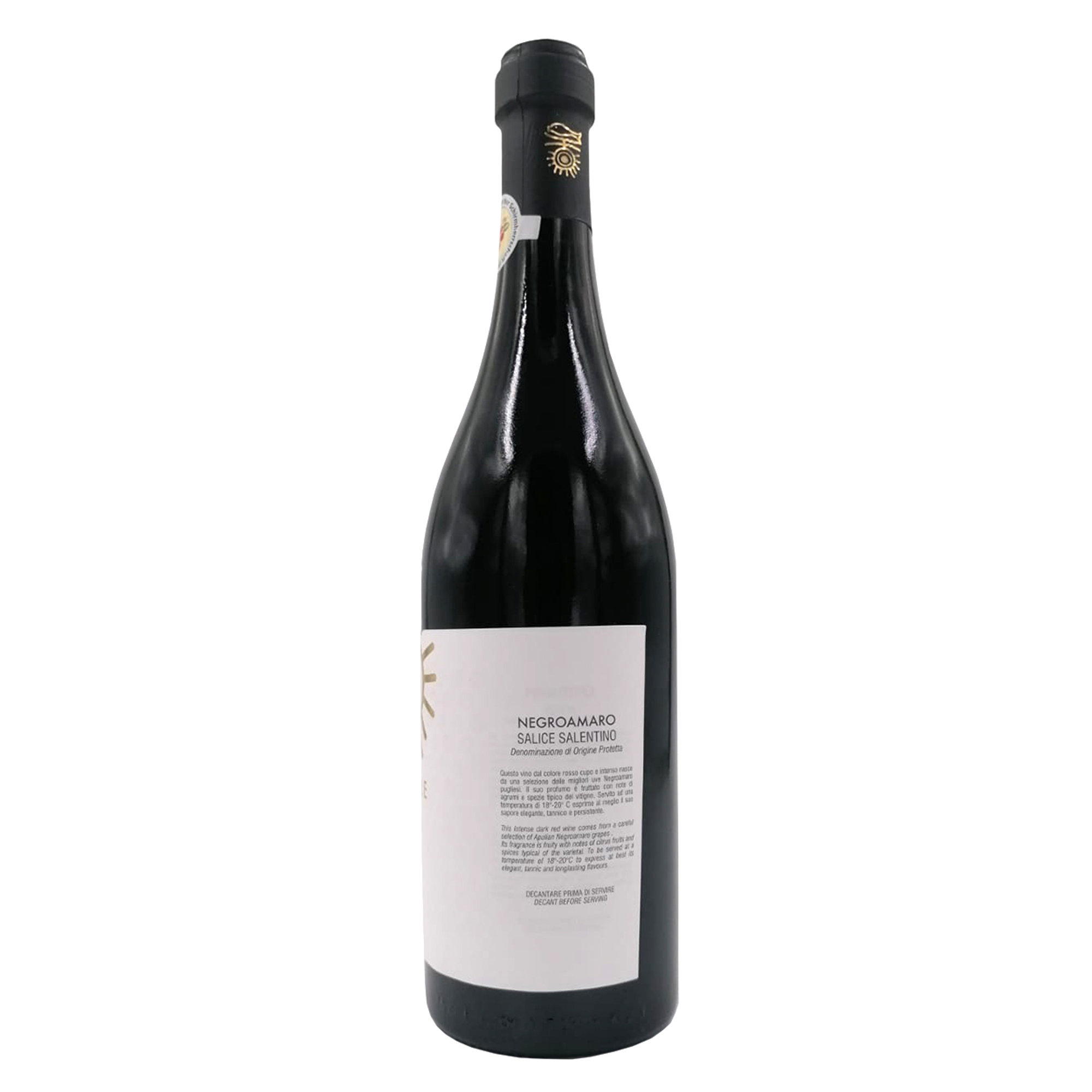 2 bouteilles mixtes 75 cl : Sei Caselle Salice Salentino DOP 2018 - Muso Rosso Primitivo di Manduria DOC 2018 Tagaro vista2