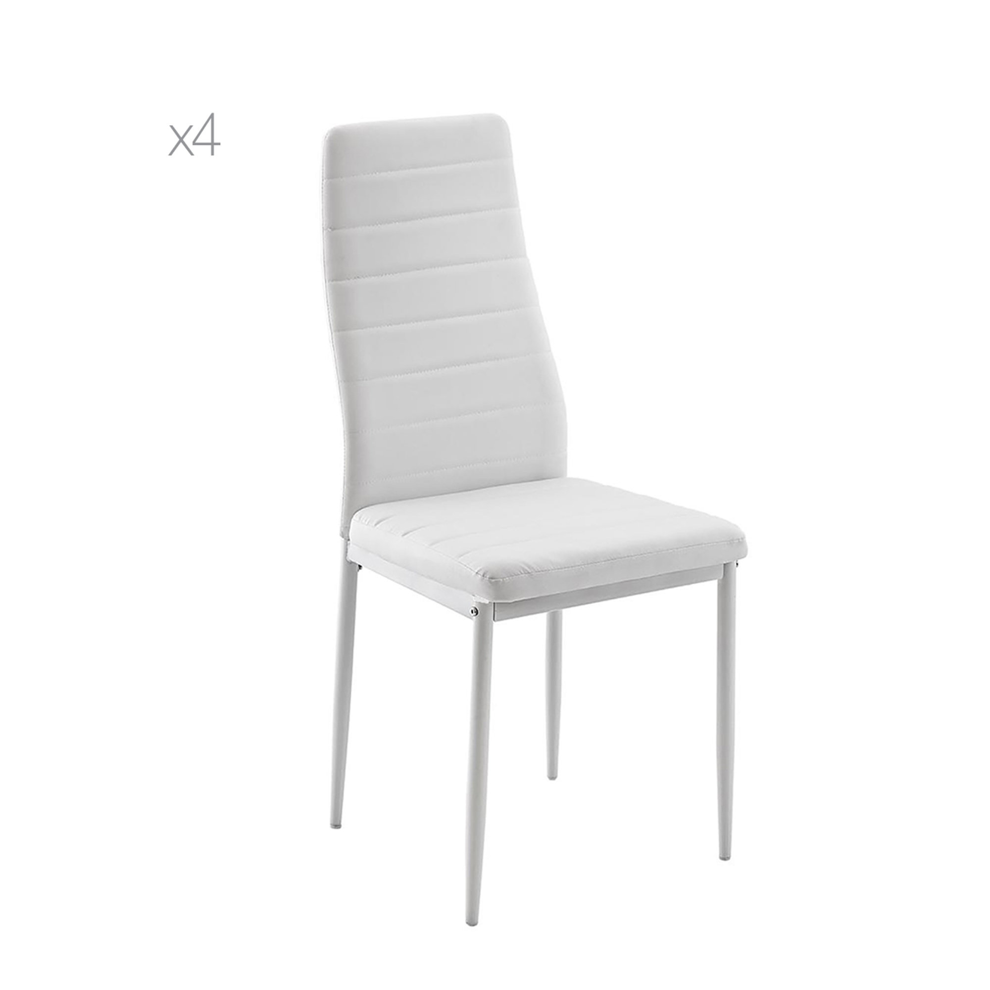 Set da 4 sedia CAROLINA bianco Black & White vista0
