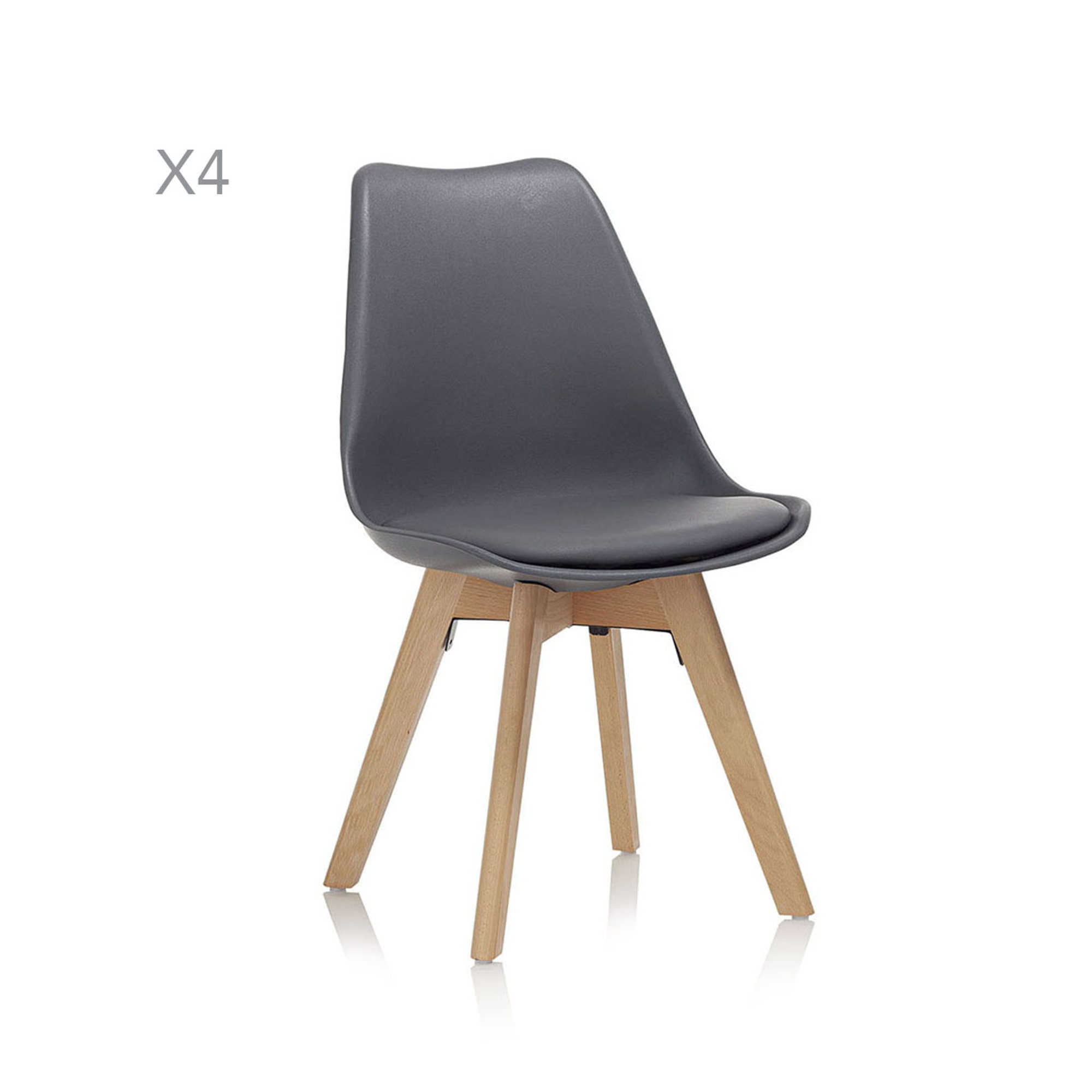 Set da 4 sedia BARTH grigio Black & White vista0