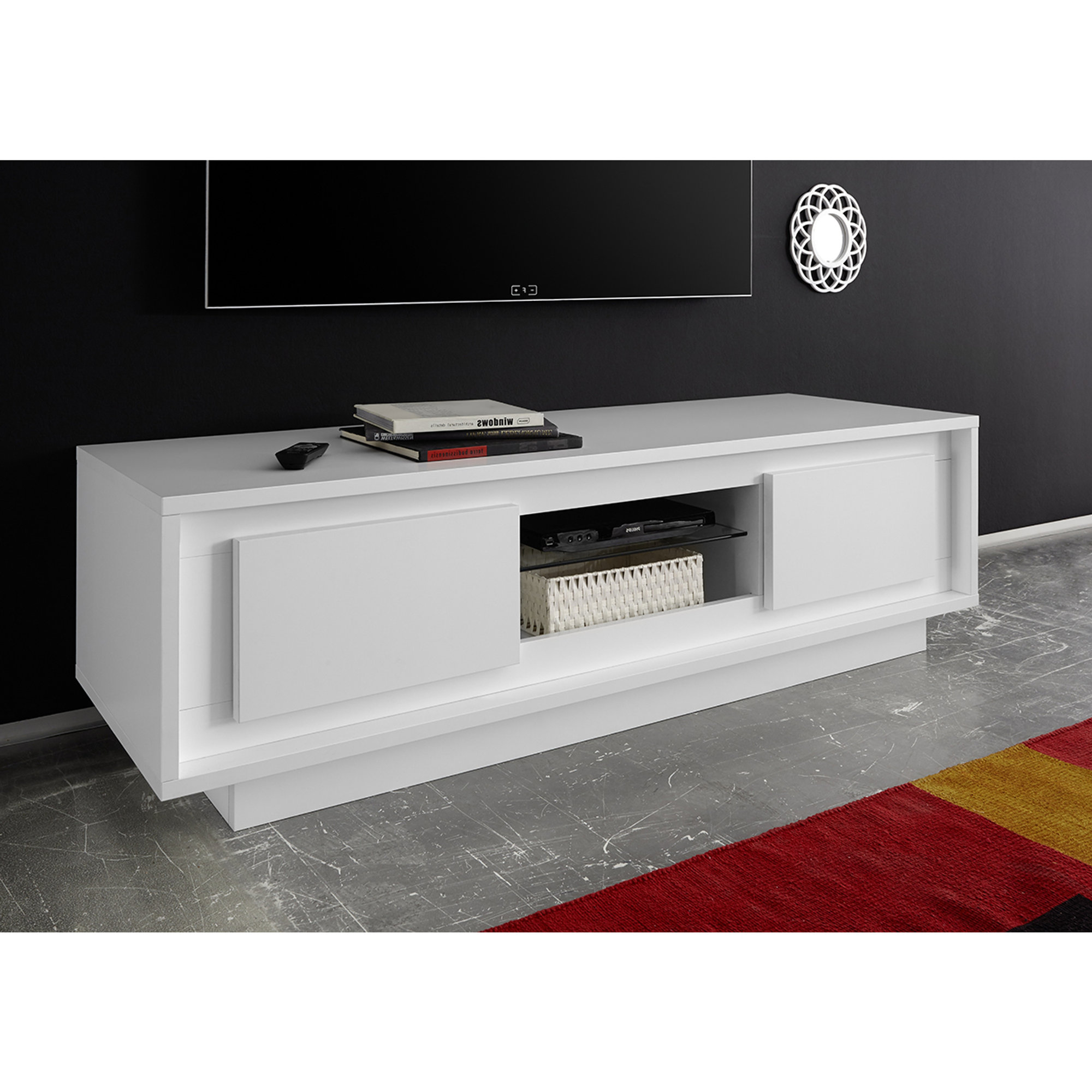 Porta TV FRAME bianco Black & White vista3