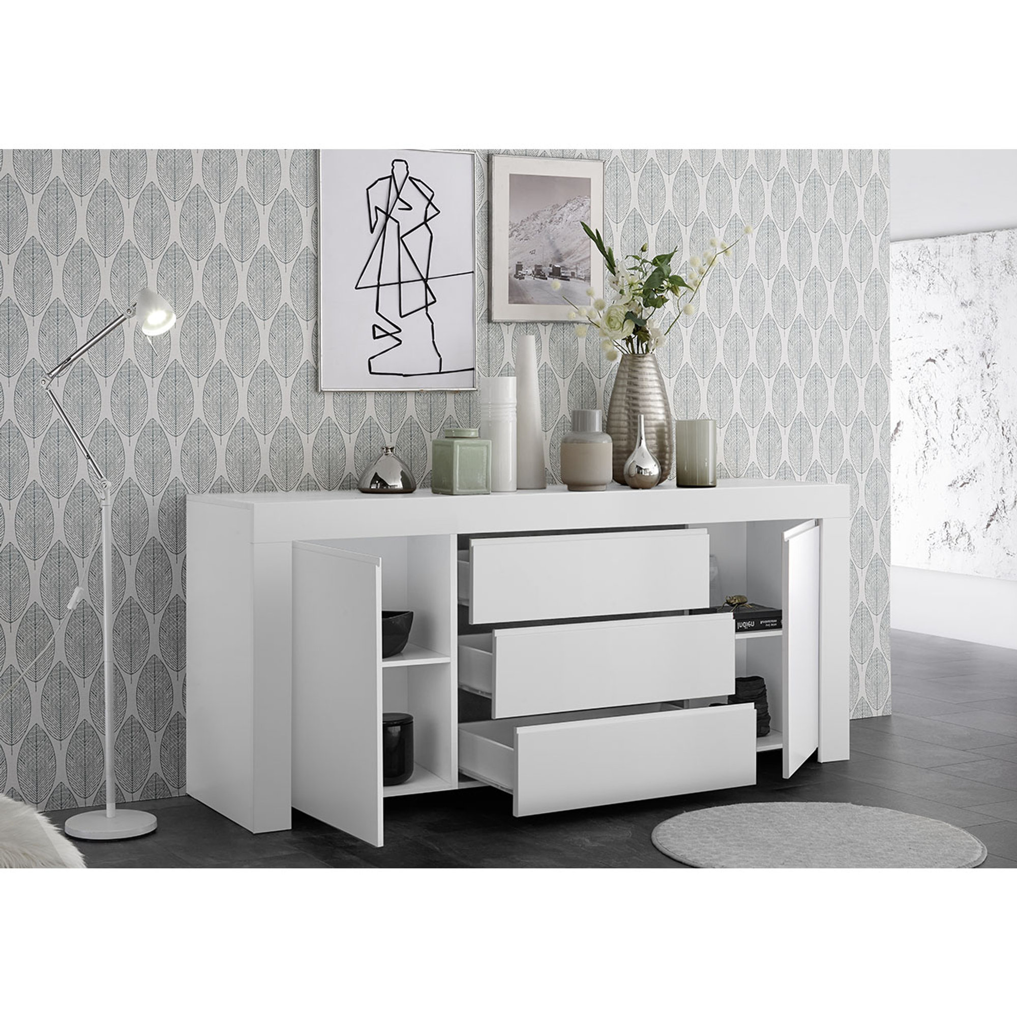 Buffet PANAMA bianco Black & White vista3