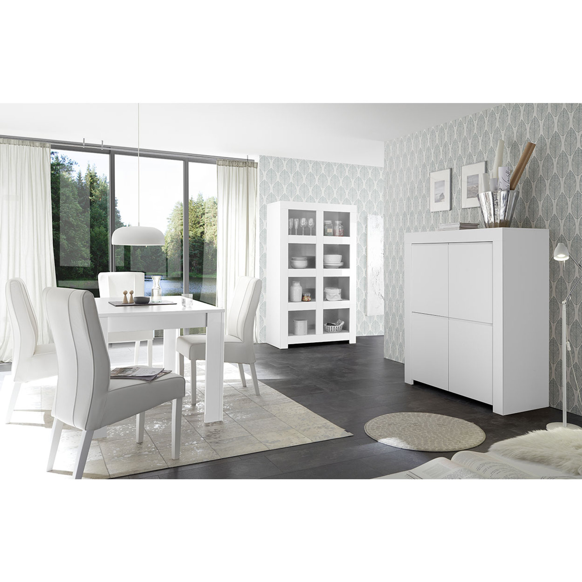 Credenza/Libreria PANAMA bianco Black & White vista2