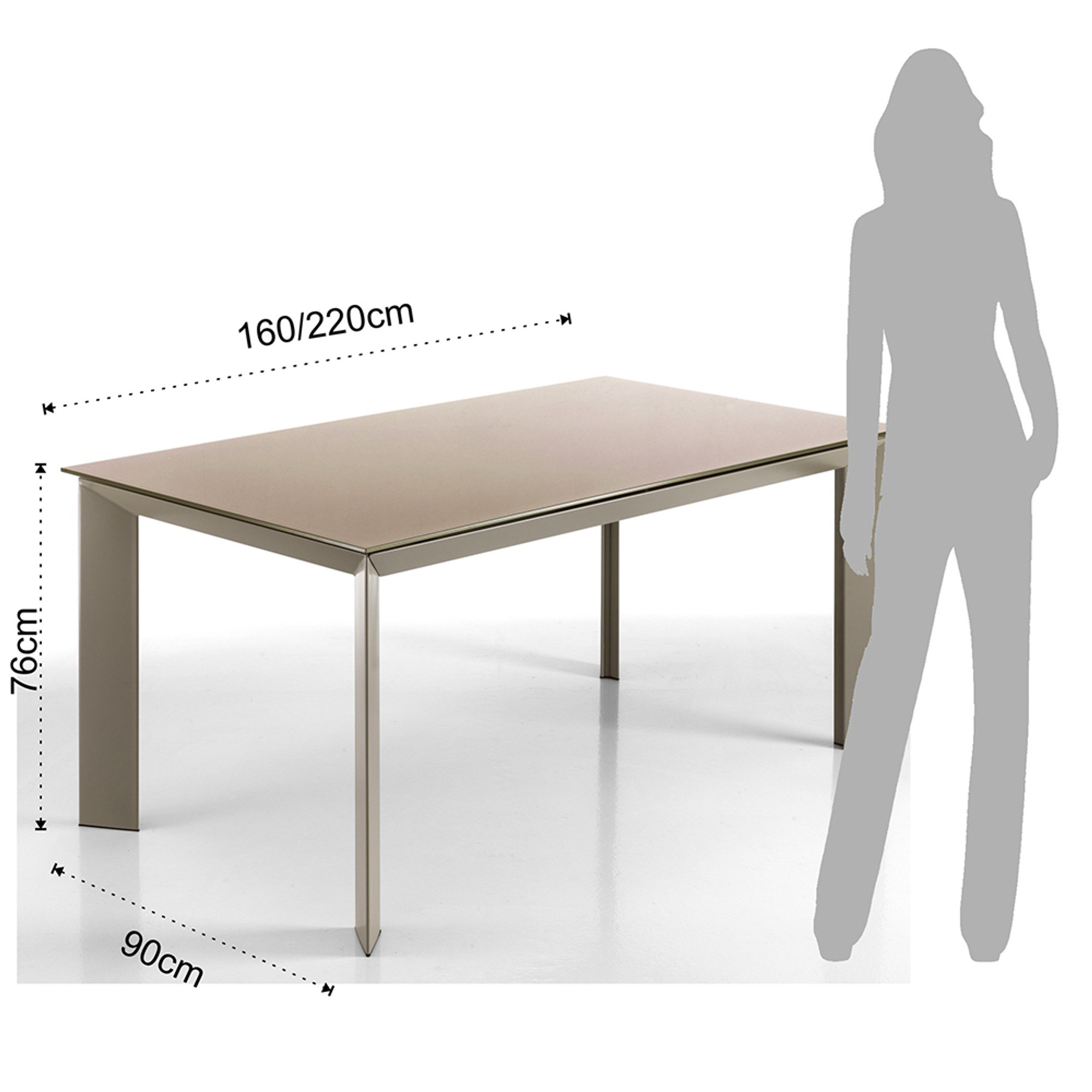 Tavolo allungabile Blade 160 cm, tortora opaco Tomasucci vista4