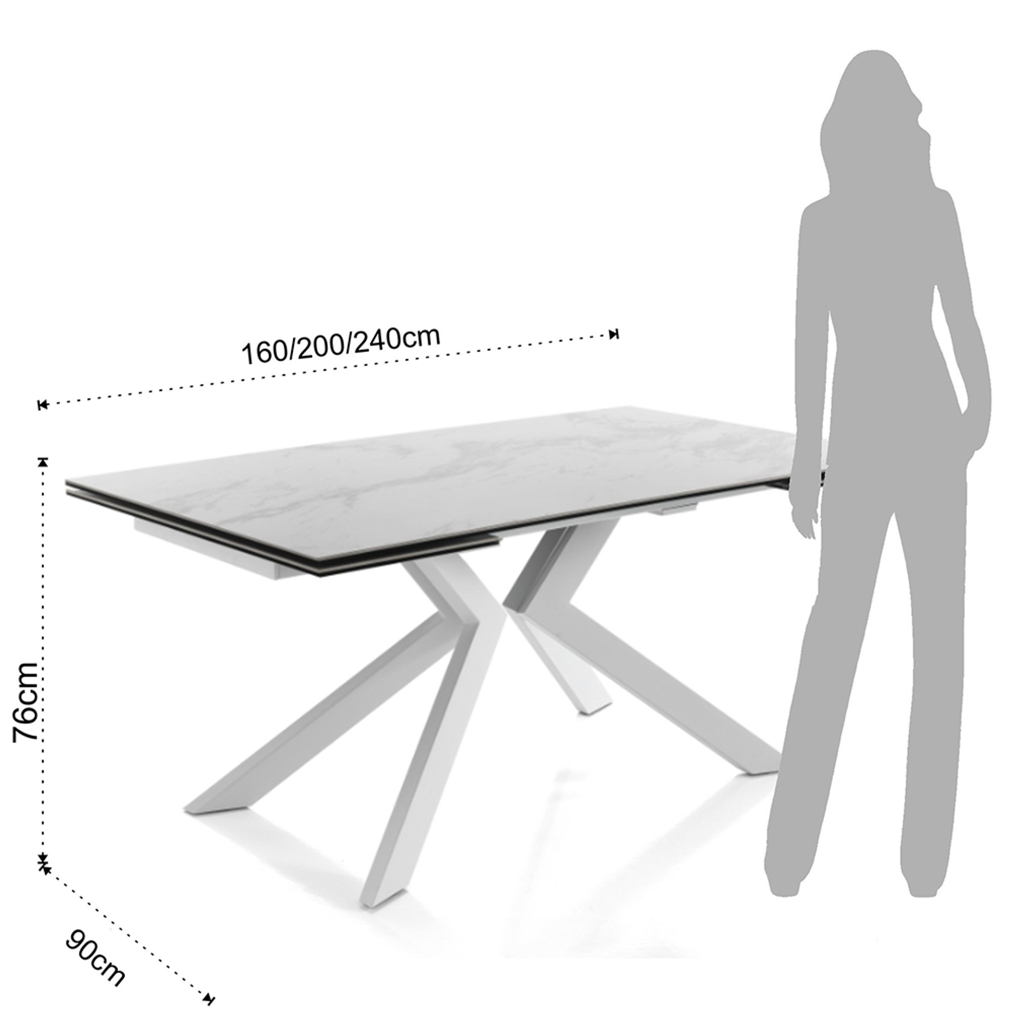 Tavolo allungabile Tips Evolution, bianco Tomasucci vista4
