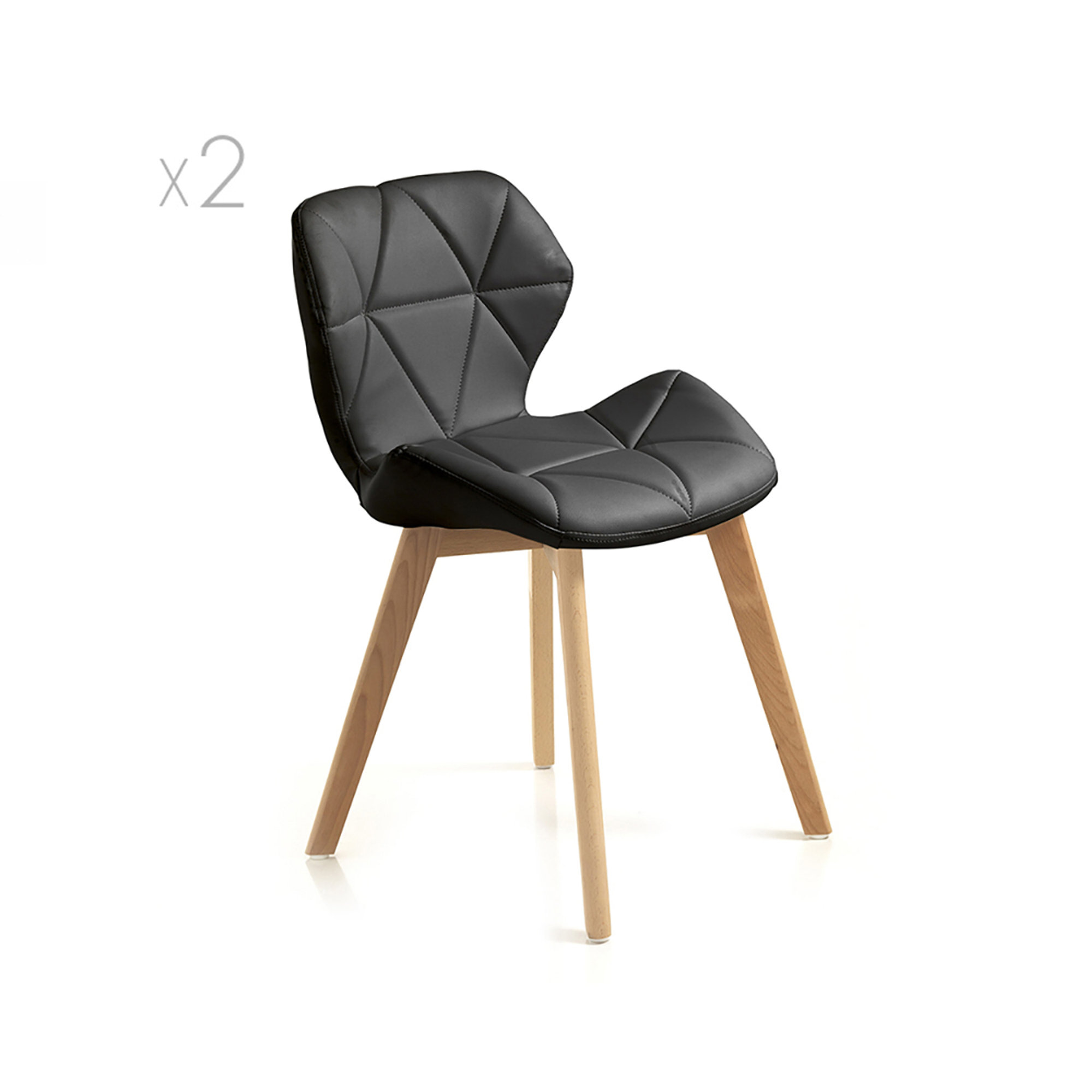 Set da 2 sedie New Kemi - A, nero/marrone Tomasucci vista0