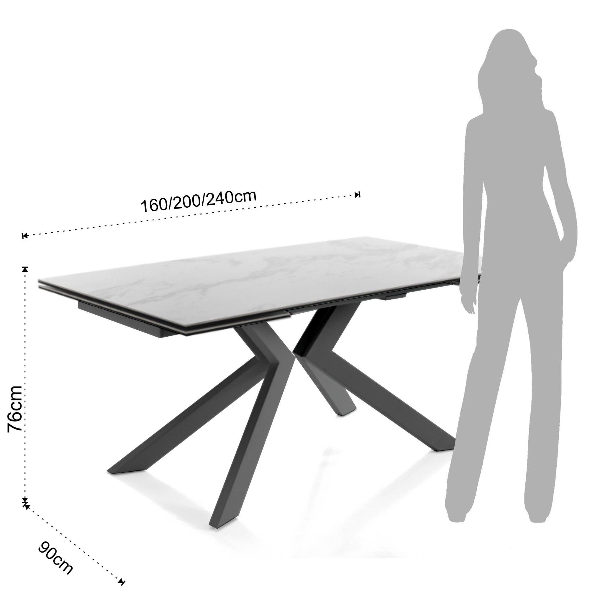 Tavolo allungabile Tips Evolution, grigio opaco Tomasucci vista5